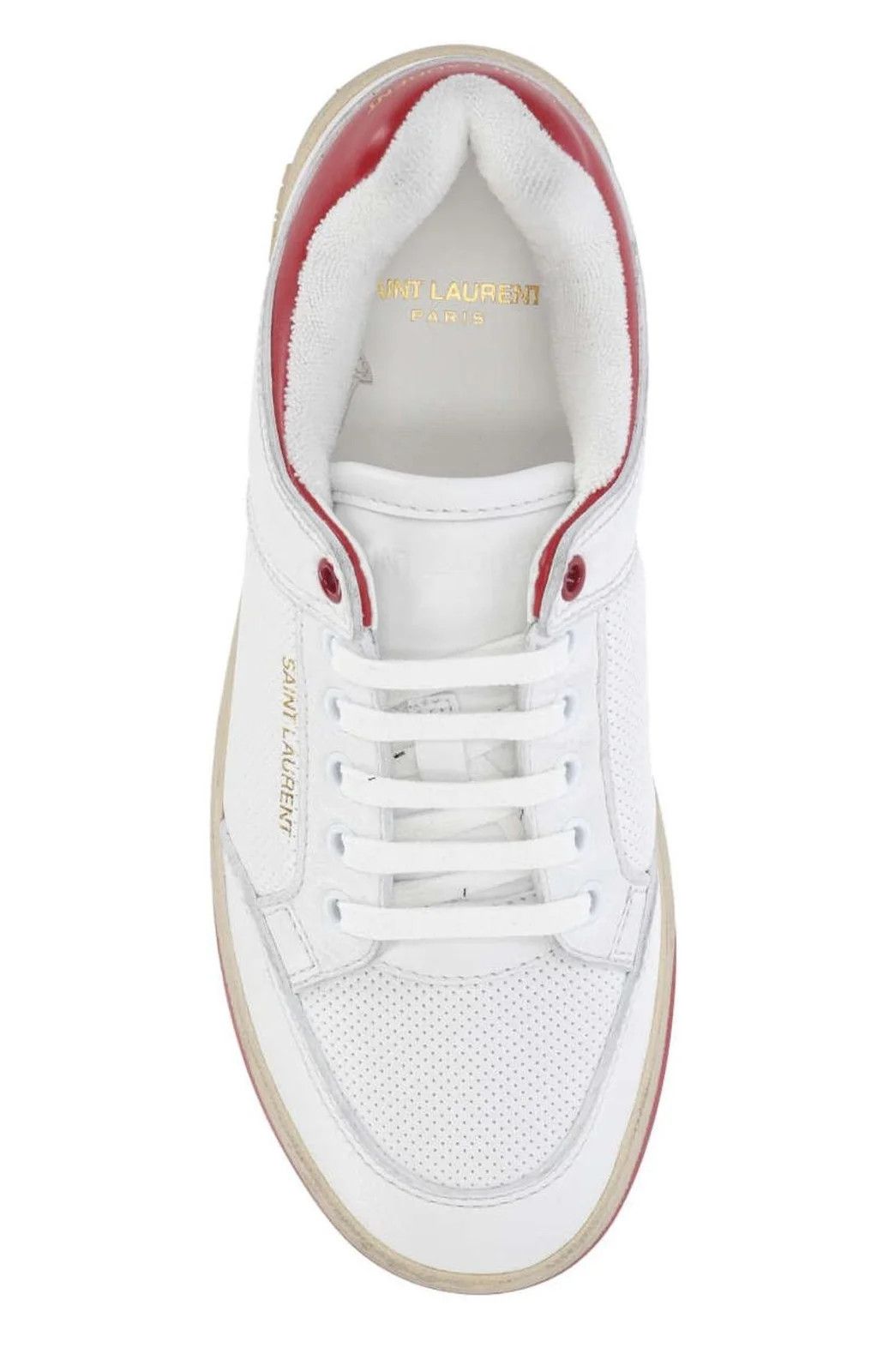 Saint Laurent Paris Saint Laurent SL/61 Lace-Up Sneakers White Red Size US 6 / EU 39 - 4 Thumbnail