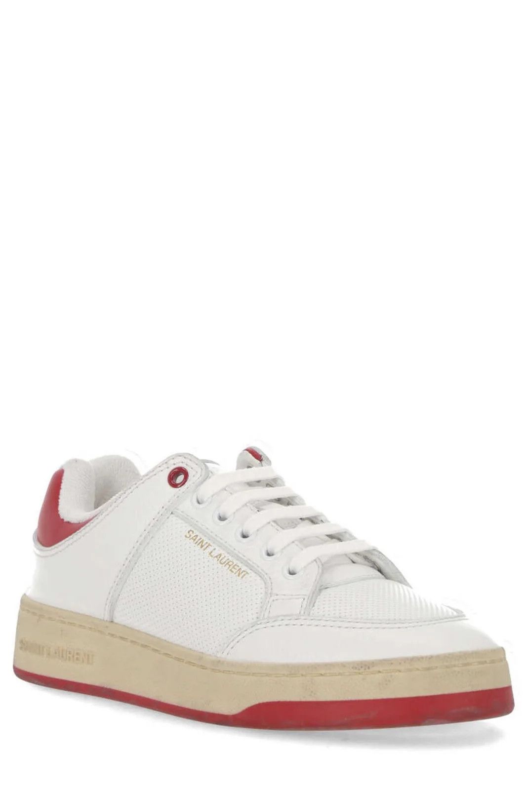Saint Laurent Paris Saint Laurent SL/61 Lace-Up Sneakers White Red Size US 9 / EU 42 - 2 Thumbnail
