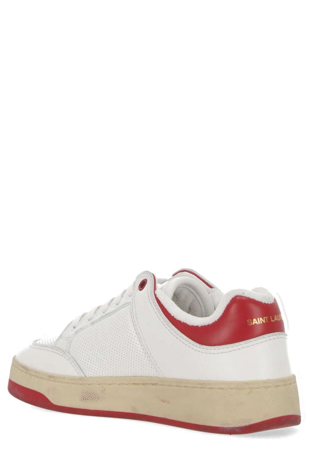 Saint Laurent Paris Saint Laurent SL/61 Lace-Up Sneakers White Red Size US 10.5 / EU 43-44 - 3 Thumbnail