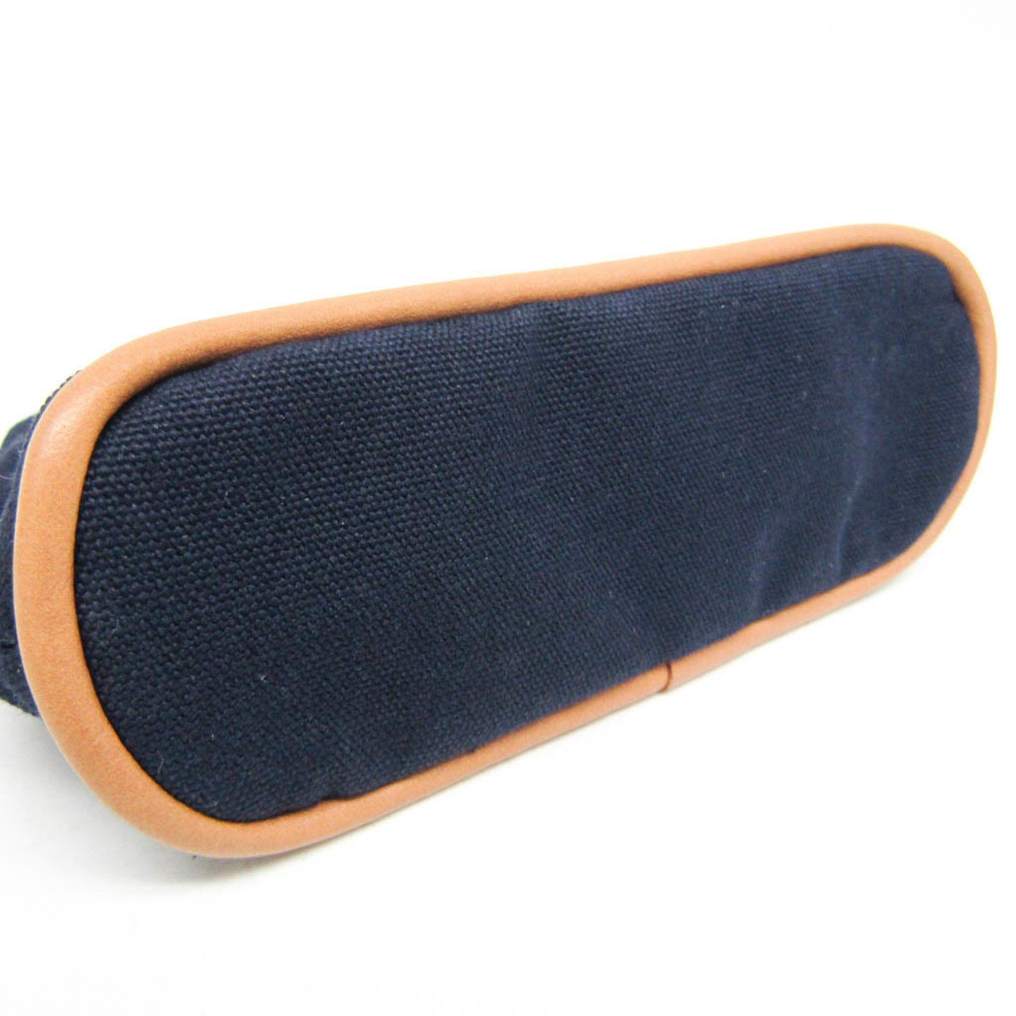 Hermes Hermes Bolide Mini Mini Women's Cotton,Leather Pouch Navy Size ONE SIZE - 6 Thumbnail