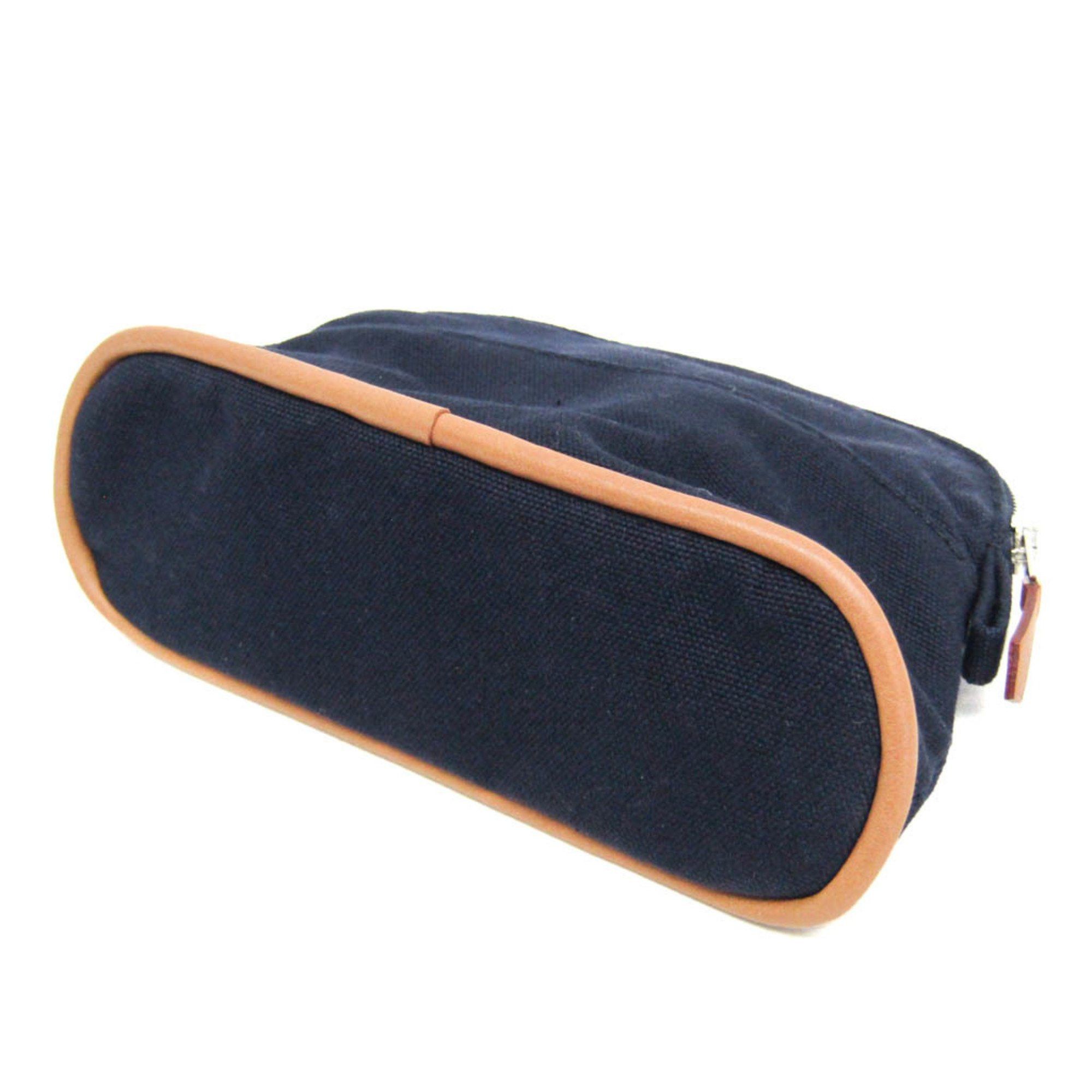 Hermes Hermes Bolide Mini Mini Women's Cotton,Leather Pouch Navy Size ONE SIZE - 2 Thumbnail