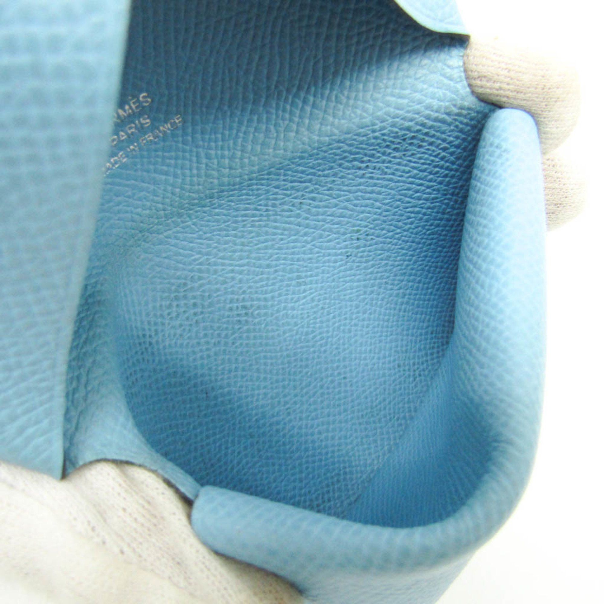 Hermes Hermes Calvi Duo Epsom Leather Card Case Light Blue Size ONE SIZE - 10 Thumbnail
