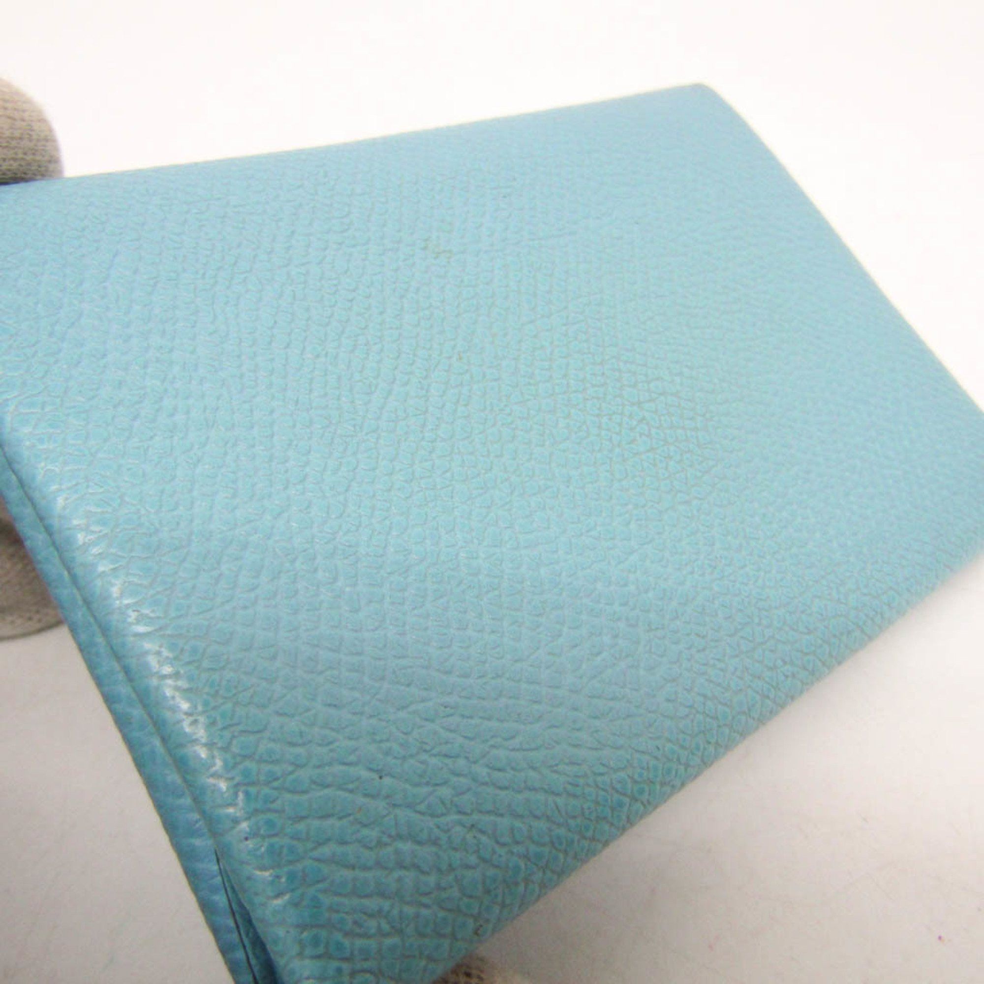 Hermes Hermes Calvi Duo Epsom Leather Card Case Light Blue Size ONE SIZE - 5 Thumbnail