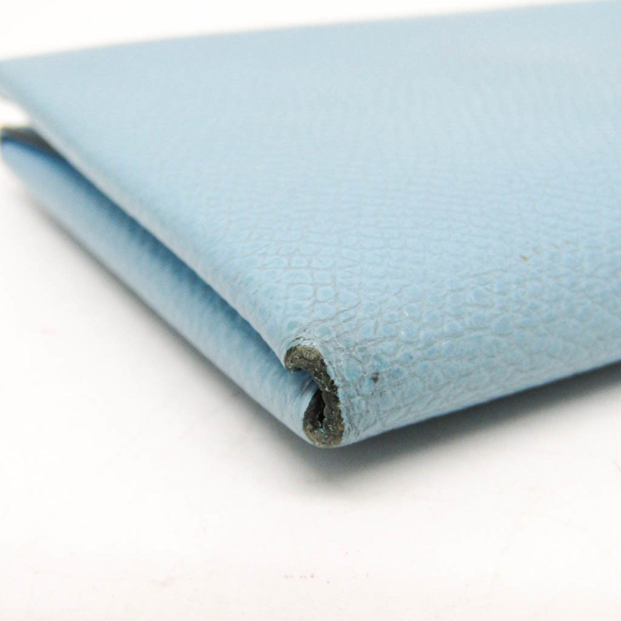 Hermes Hermes Calvi Duo Epsom Leather Card Case Light Blue Size ONE SIZE - 7 Thumbnail