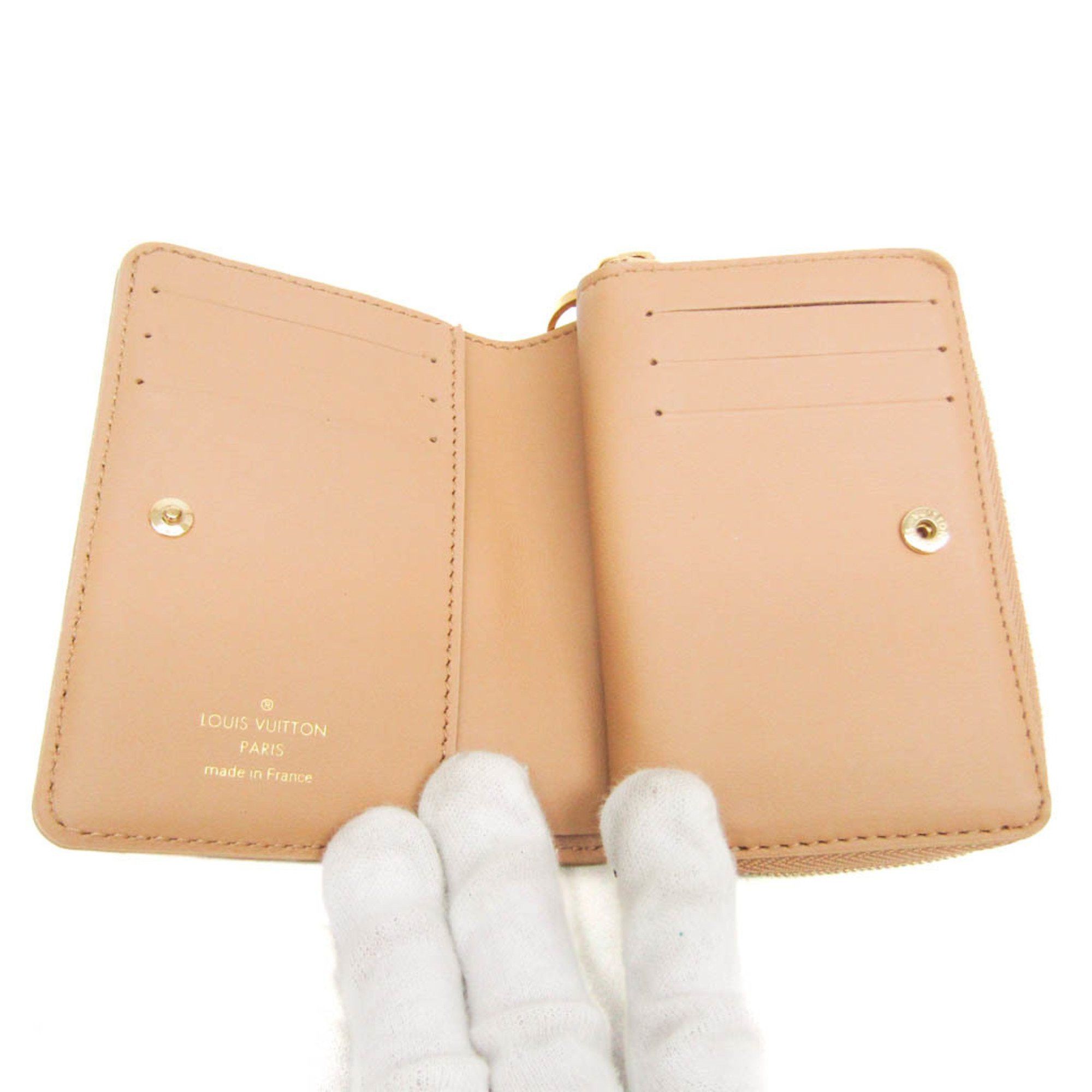 Louis Vuitton Louis Vuitton Monogram Embossed Lou Wallet M81673 Women's Lamb Leather Wallet (bi-fold) Camel Size ONE SIZE - 4 Thumbnail