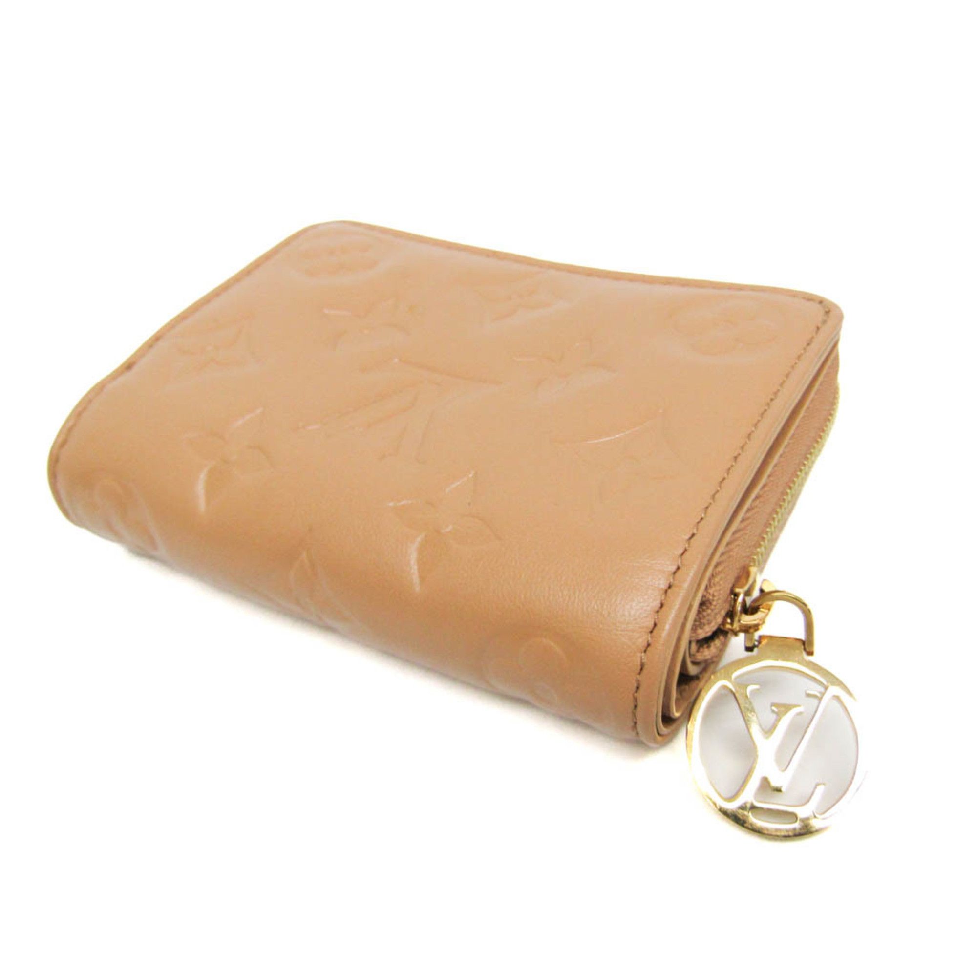 Louis Vuitton Louis Vuitton Monogram Embossed Lou Wallet M81673 Women's Lamb Leather Wallet (bi-fold) Camel Size ONE SIZE - 3 Thumbnail