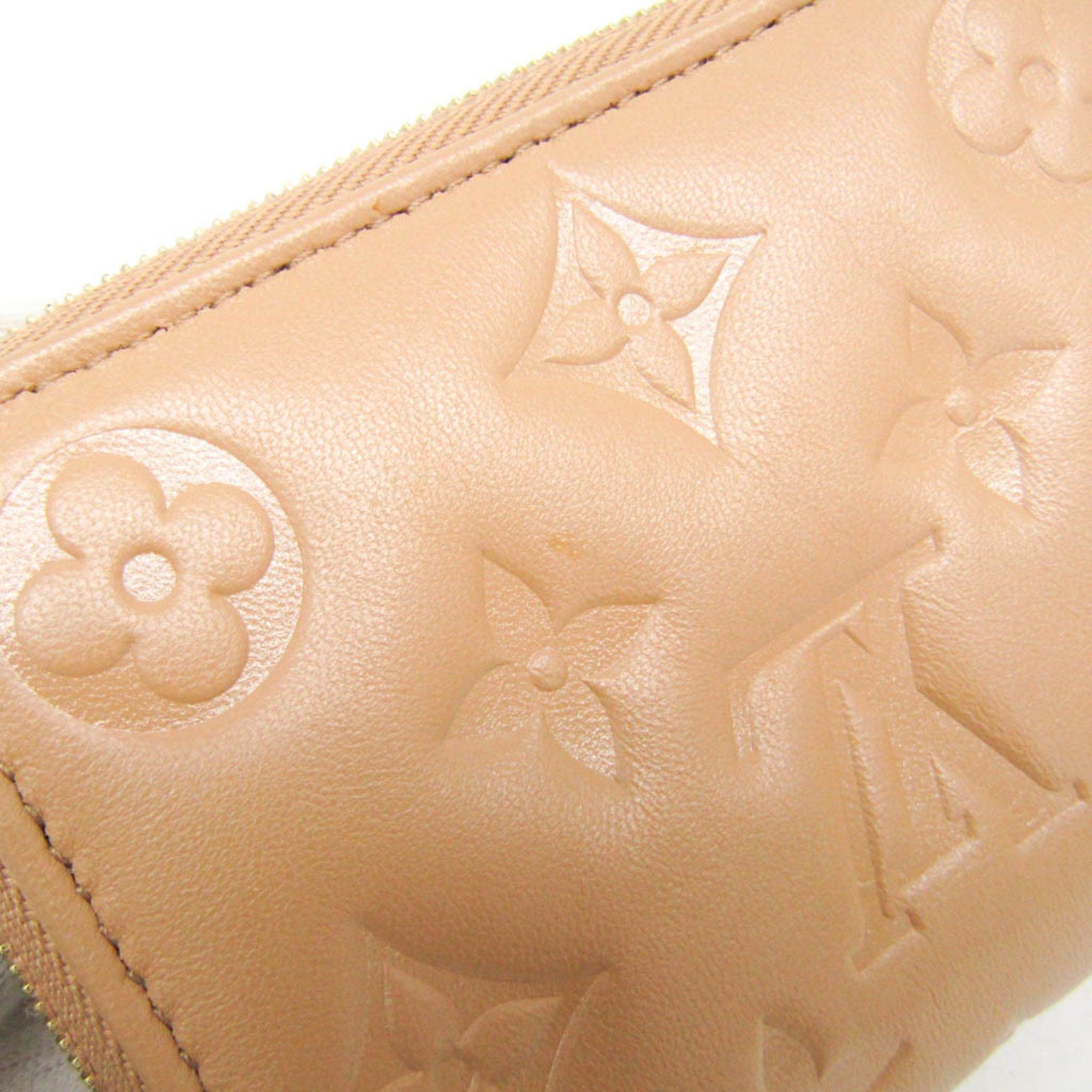 Louis Vuitton Louis Vuitton Monogram Embossed Lou Wallet M81673 Women's Lamb Leather Wallet (bi-fold) Camel Size ONE SIZE - 8 Thumbnail