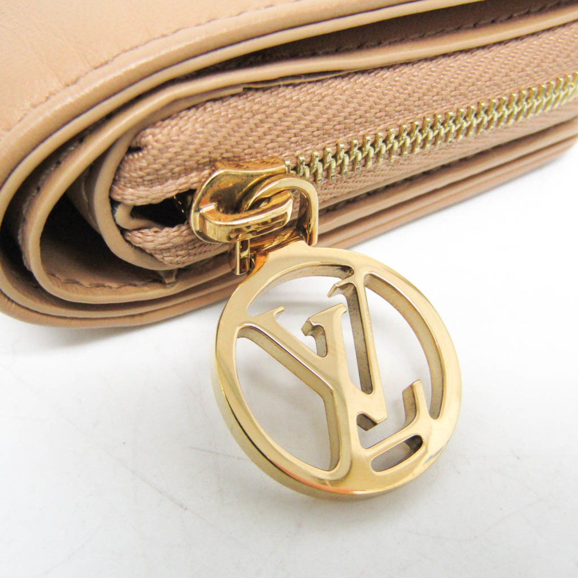 Louis Vuitton Louis Vuitton Monogram Embossed Lou Wallet M81673 Women's Lamb Leather Wallet (bi-fold) Camel Size ONE SIZE - 9 Thumbnail