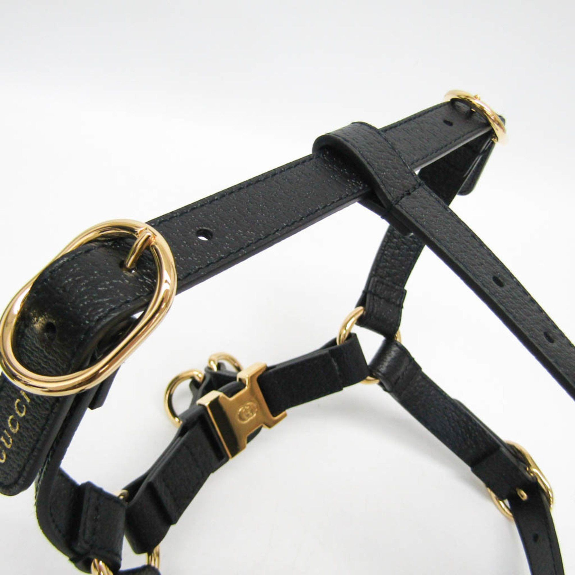 Gucci Gucci Interlocking G Pet Harness Size M 692963 Dog Harness Leather Black Size ONE SIZE - 3 Thumbnail