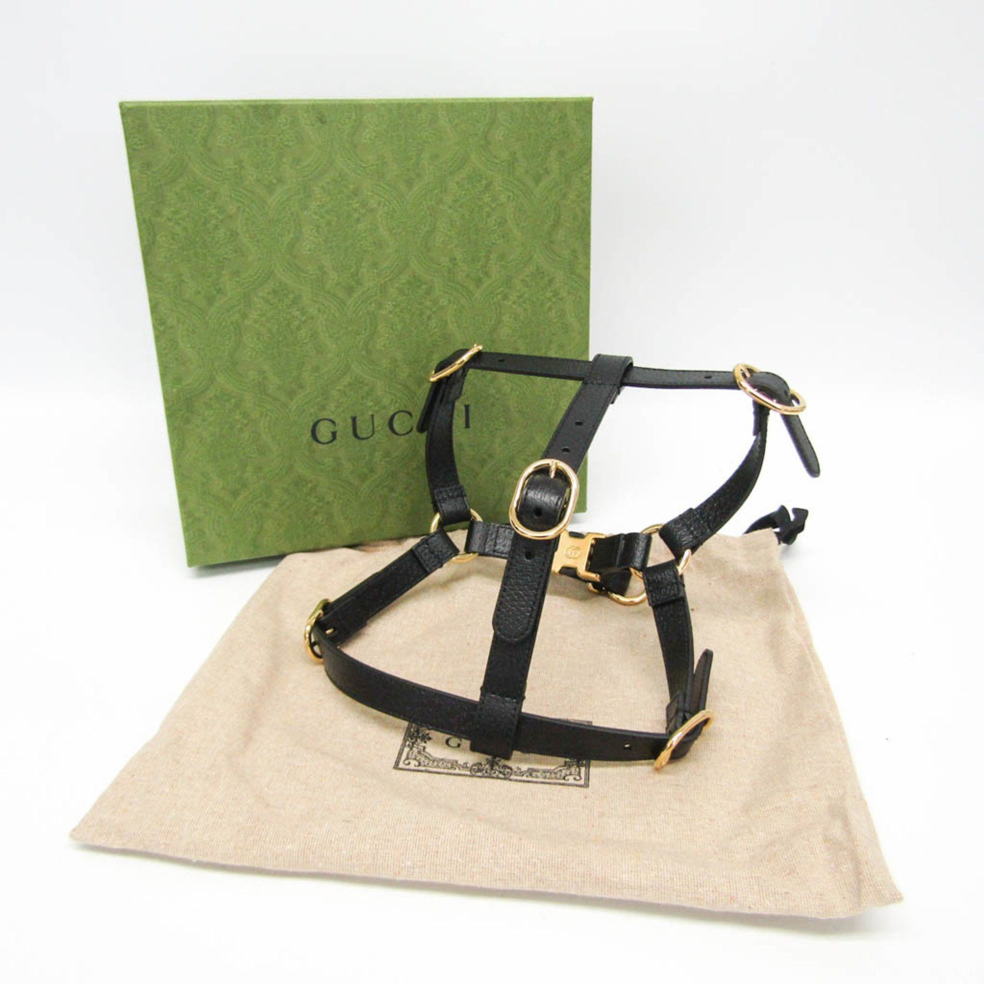 Gucci Gucci Interlocking G Pet Harness Size M 692963 Dog Harness Leather Black Size ONE SIZE - 2 Thumbnail