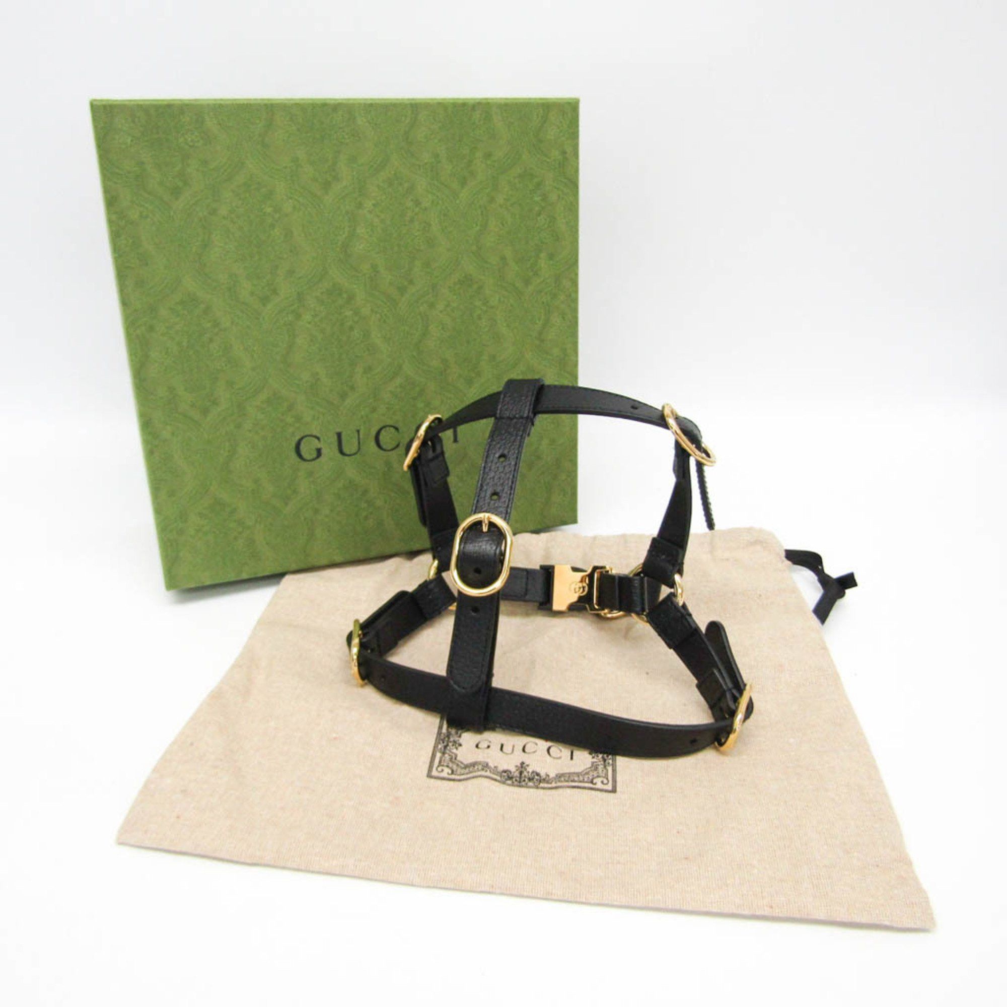 Gucci Gucci Interlocking G Pet Harness Size S 692963 Dog Harness Leather Black Size ONE SIZE - 2 Thumbnail