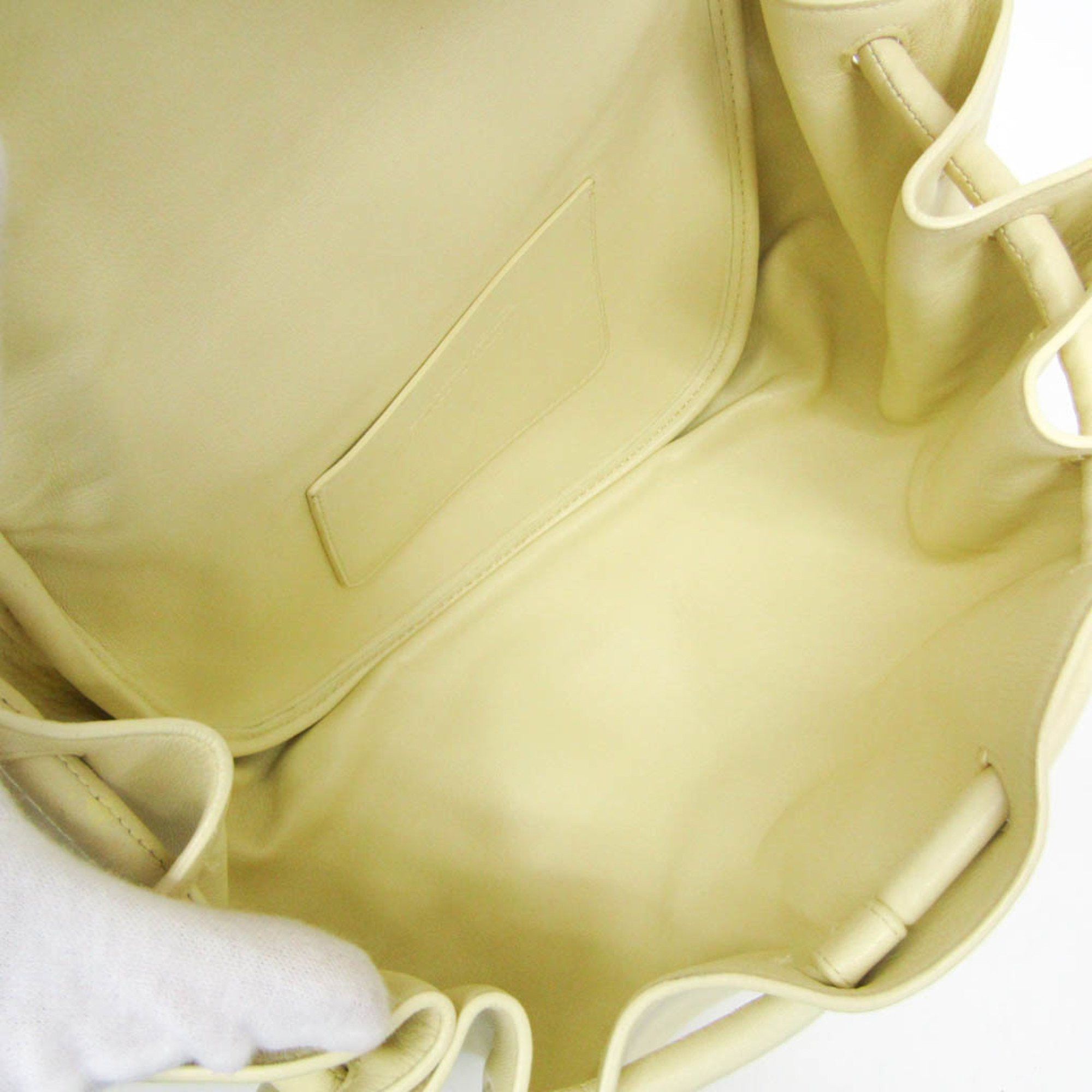 Bottega Veneta BEAK Women's Leather Shoulder Bag Cream