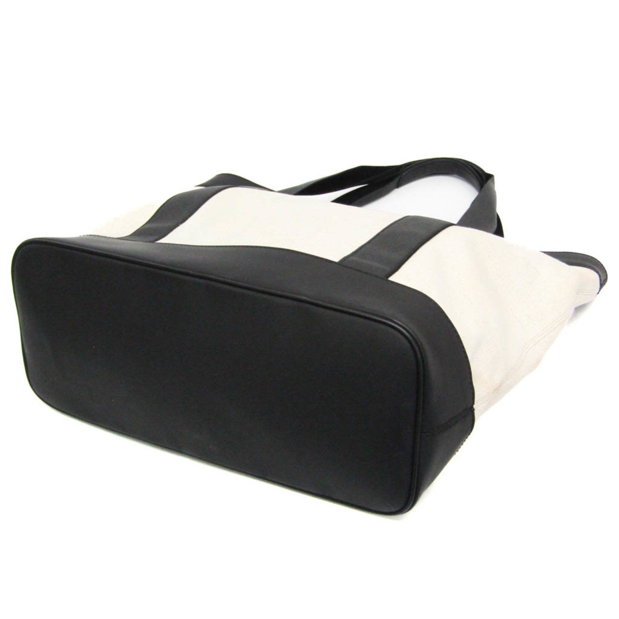 Balenciaga Balenciaga Navy Tote 374767 Women,Men Canvas,Leather Tote Bag Black,Off-white Size ONE SIZE - 2 Thumbnail