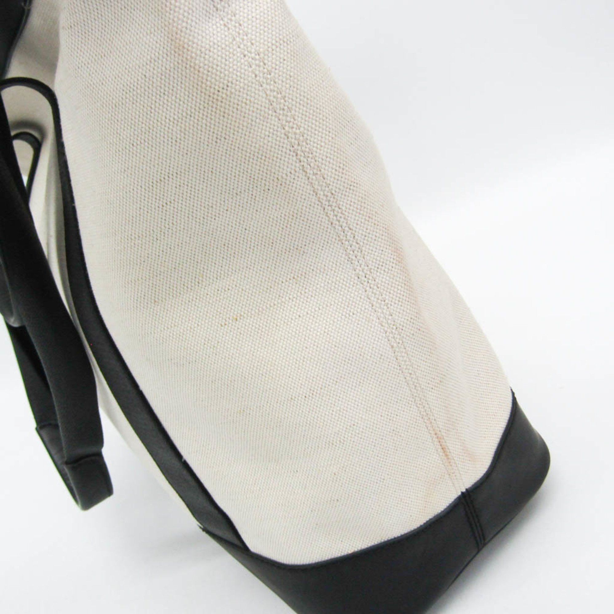 Balenciaga Balenciaga Navy Tote 374767 Women,Men Canvas,Leather Tote Bag Black,Off-white Size ONE SIZE - 8 Thumbnail