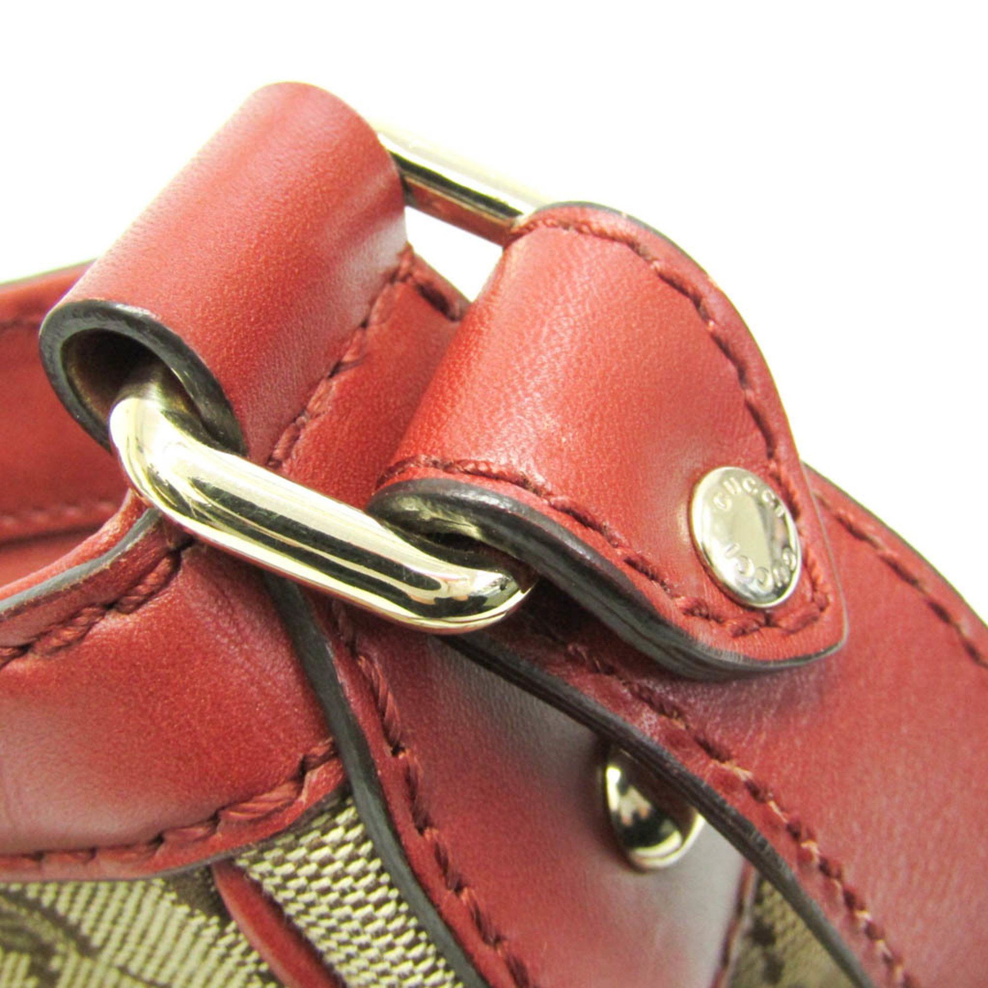 Gucci Gucci Sukey 296834 Women's GG Canvas,Leather Shoulder Bag Beige,Red Brown Size ONE SIZE - 8 Thumbnail