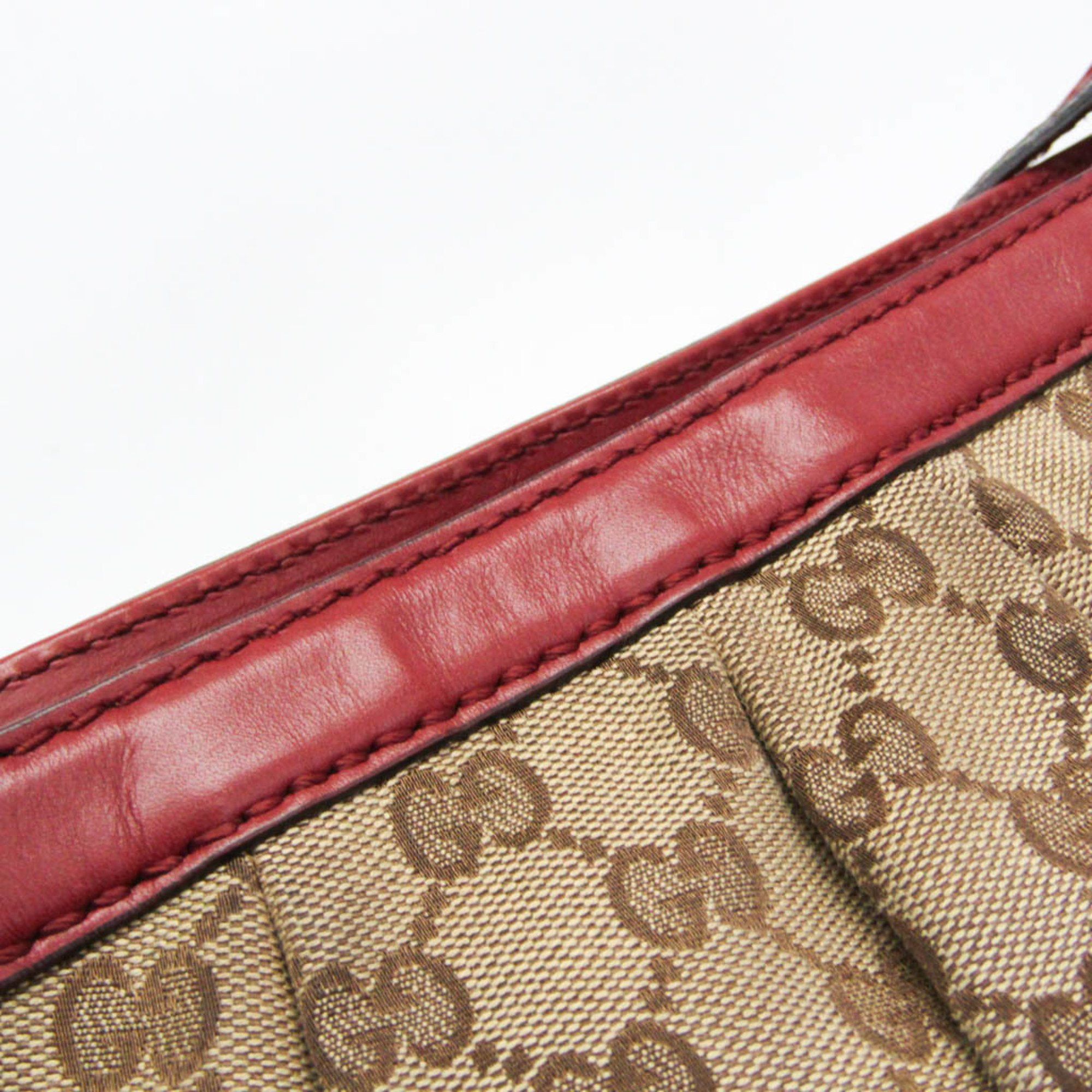 Gucci Gucci Sukey 296834 Women's GG Canvas,Leather Shoulder Bag Beige,Red Brown Size ONE SIZE - 7 Thumbnail