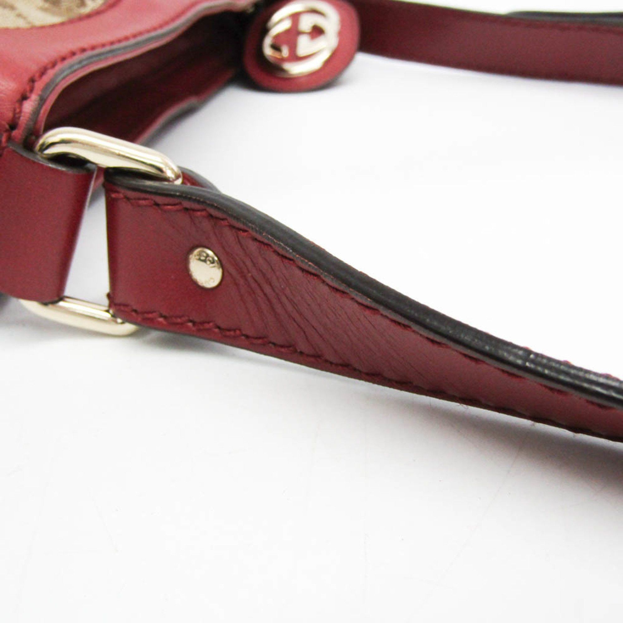 Gucci Gucci Sukey 296834 Women's GG Canvas,Leather Shoulder Bag Beige,Red Brown Size ONE SIZE - 9 Thumbnail
