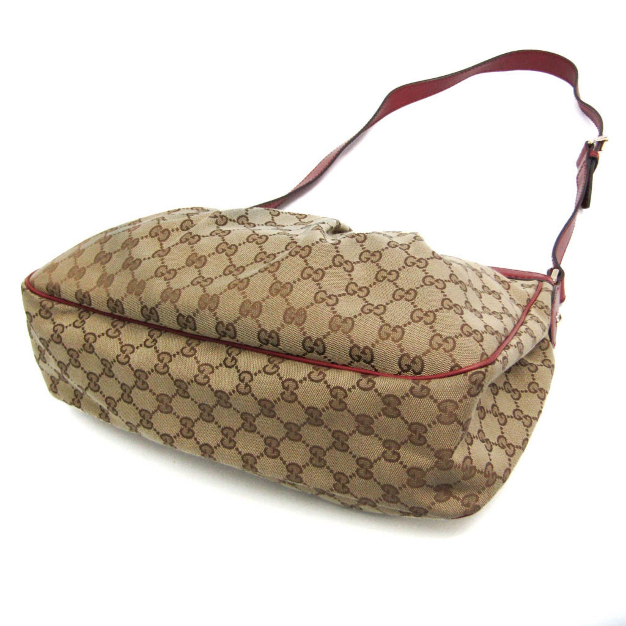 Gucci Gucci Sukey 296834 Women's GG Canvas,Leather Shoulder Bag Beige,Red Brown Size ONE SIZE - 3 Thumbnail