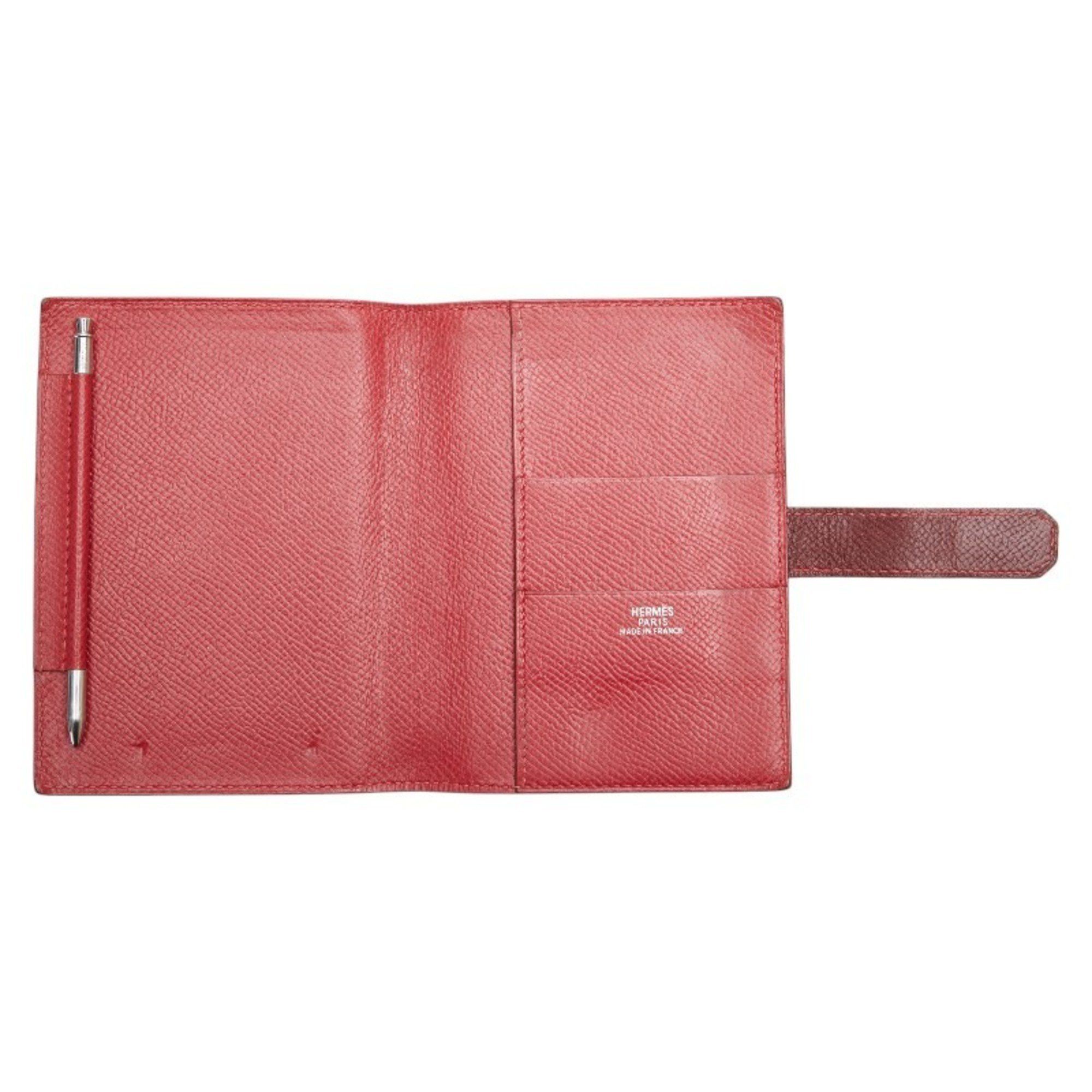 Hermes Notebook Cover Wine Red Grenemouche Women's HERMES