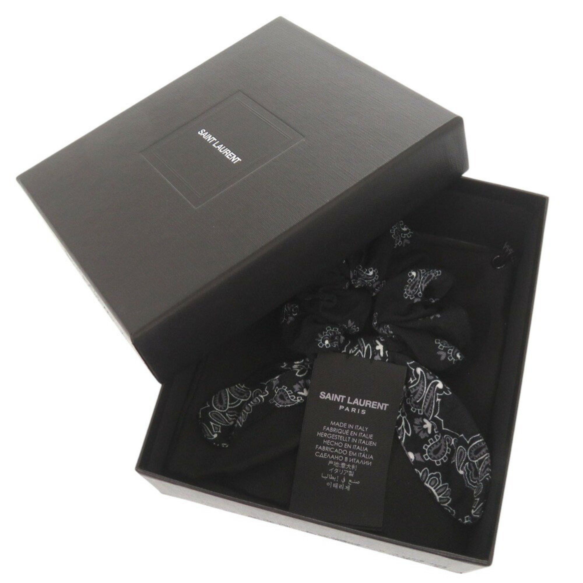 Yves Saint Laurent Yves Saint Laurent Saint Laurent Paris Rayon Polyurethane Black Scrunchie Hair 0443SAINT LAURENT PARIS Size ONE SIZE - 3 Thumbnail