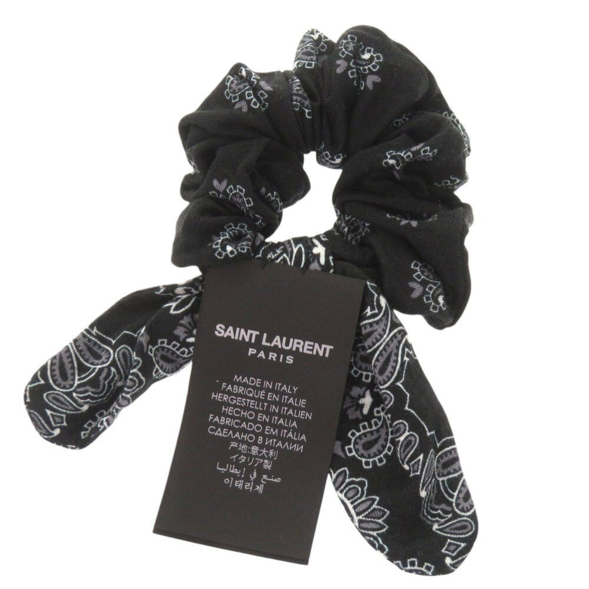 Yves Saint Laurent Yves Saint Laurent Saint Laurent Paris Rayon Polyurethane Black Scrunchie Hair 0443SAINT LAURENT PARIS Size ONE SIZE - 2 Thumbnail