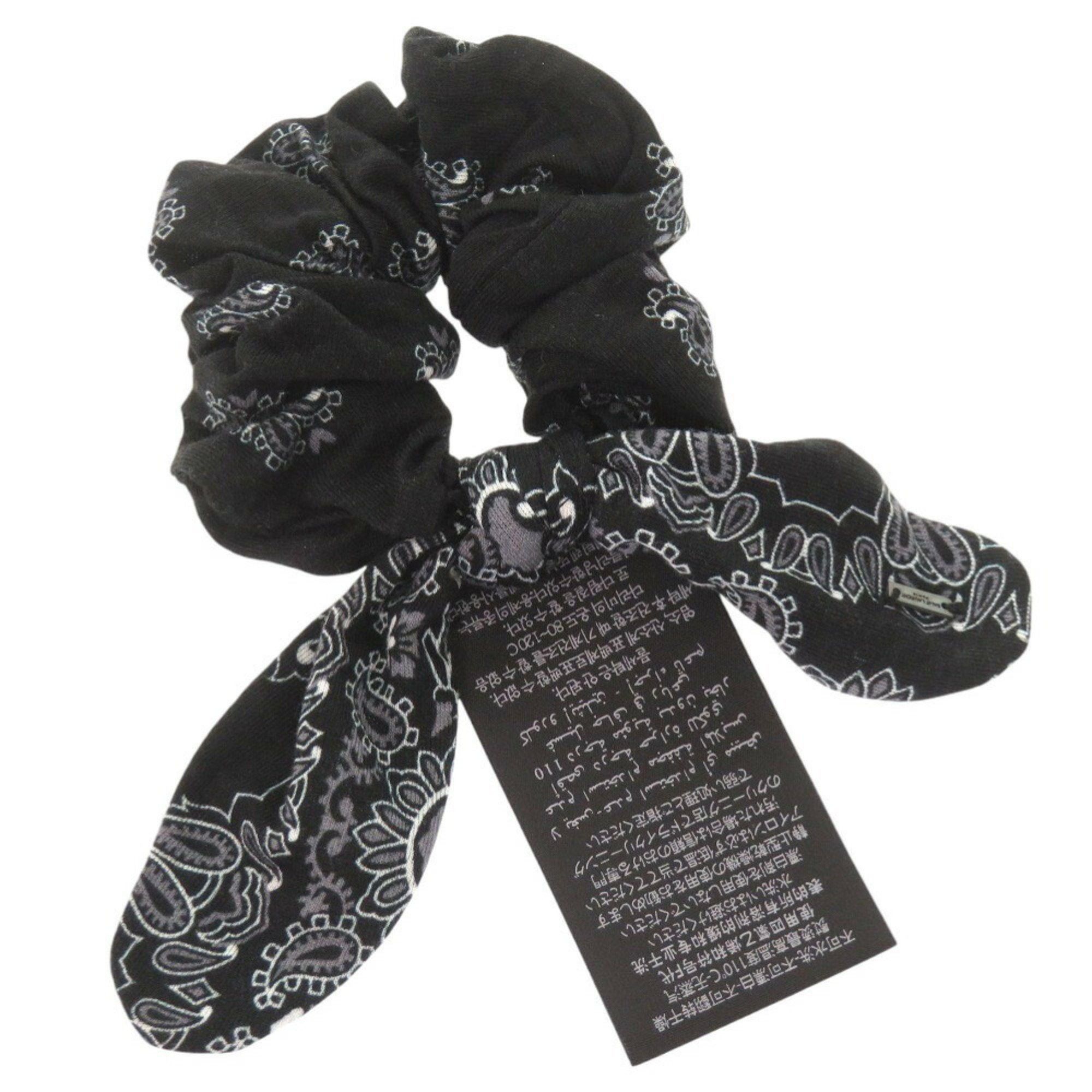 Yves Saint Laurent Yves Saint Laurent Saint Laurent Paris Rayon Polyurethane Black Scrunchie Hair 0443SAINT LAURENT PARIS Size ONE SIZE - 4 Thumbnail