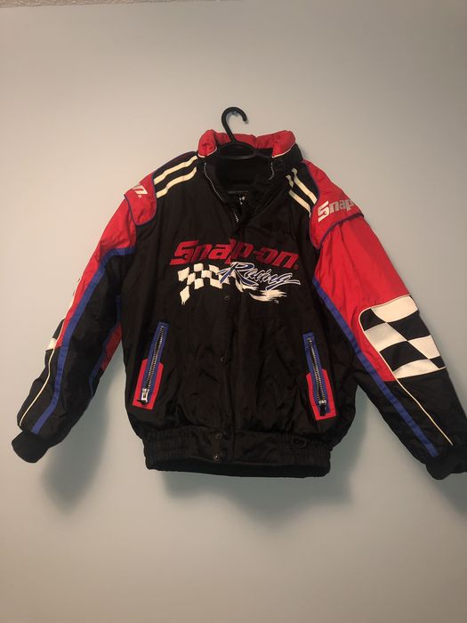 Veste NASCAR Snap-On Vintage Années 90, Homme XL, Noire Et Rouge, NEUVE