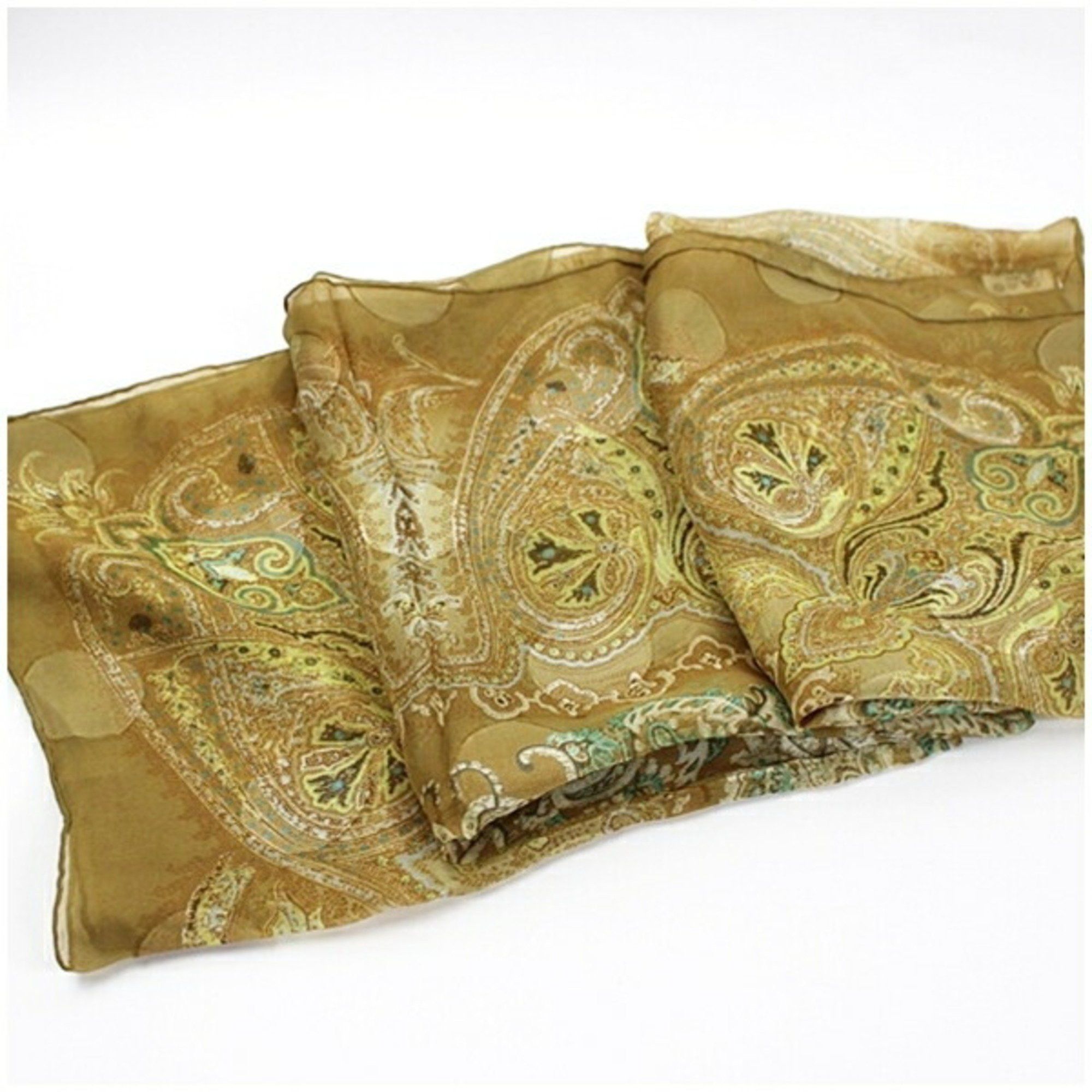 Yves Saint Laurent Yves Saint Laurent Silk Large Scarf Muffler Beige YVES SAINT LAURENT Women's Size ONE SIZE - 7 Thumbnail