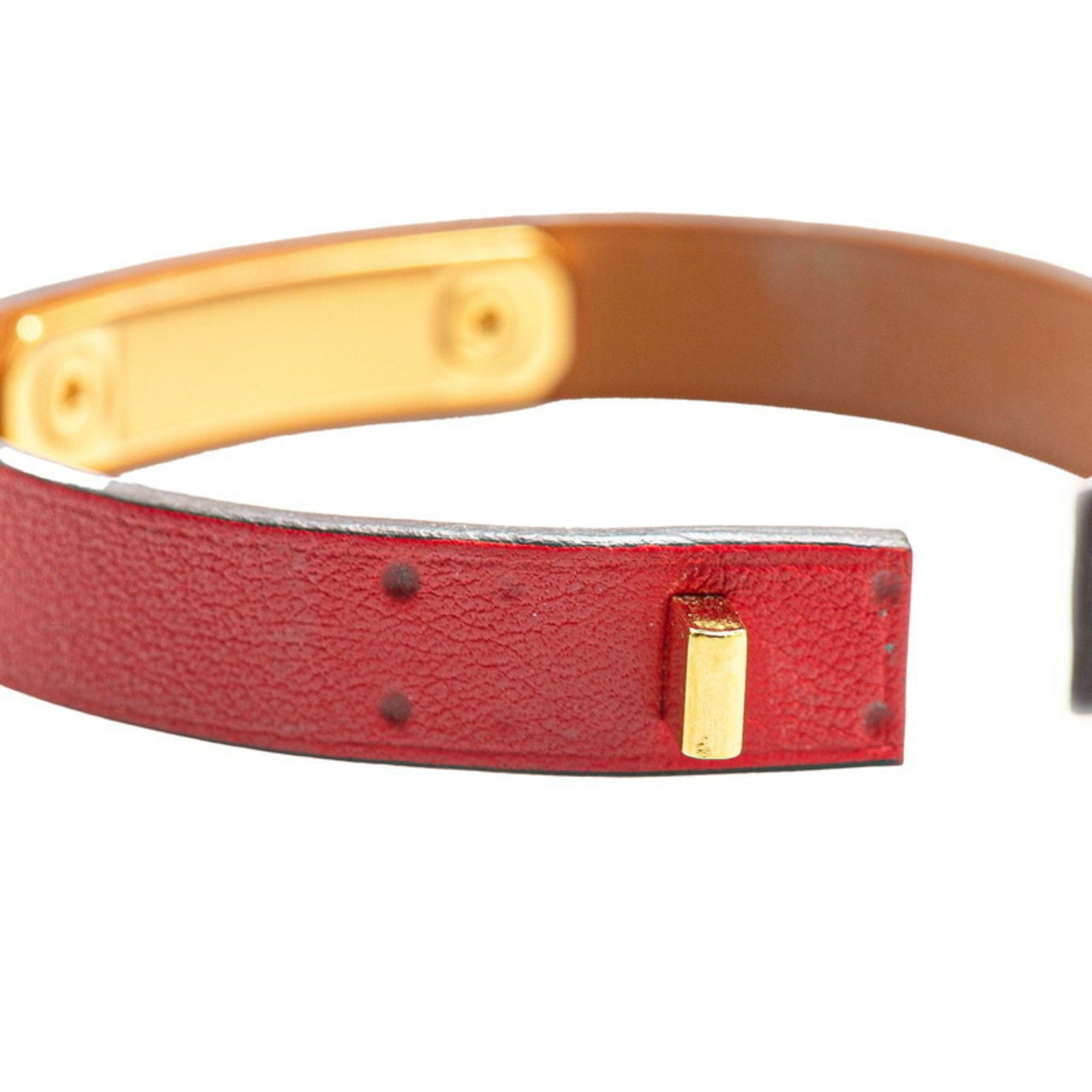 Hermes Hermes Asdukur T2 Bracelet Red Swift Plated Women's HERMES Size ONE SIZE - 5 Thumbnail