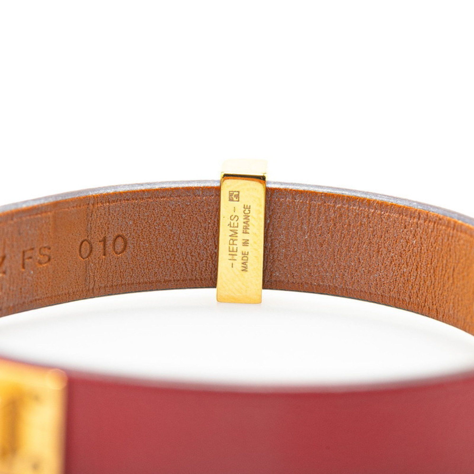 Hermes Hermes Asdukur T2 Bracelet Red Swift Plated Women's HERMES Size ONE SIZE - 6 Thumbnail