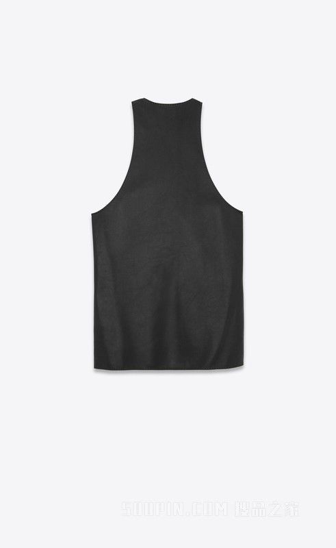 Saint Laurent Paris tank top in shiny lambskin Size XS / US 0-2 / IT 36-38 - 2 Thumbnail