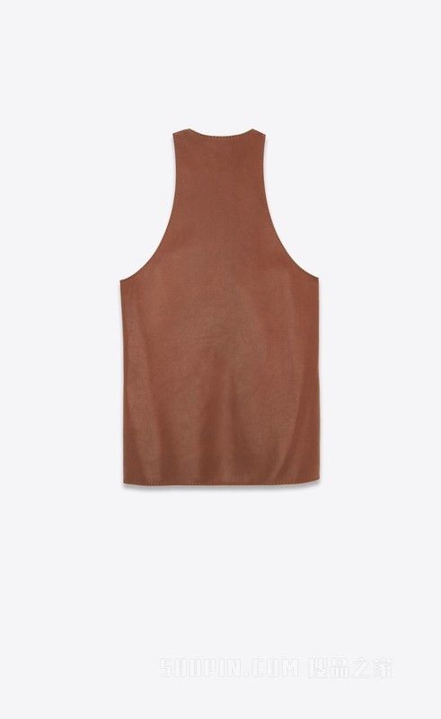 Saint Laurent Paris tank top in shiny lambskin Size XXL / US 16-18 / IT 52-54 - 2 Thumbnail