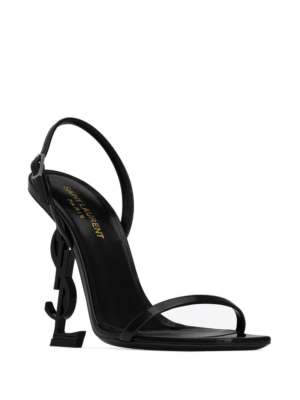 Saint Laurent Paris Opyum 110mm slingback sandals in glazed leather Size US 11 / IT 41 - 2 Thumbnail