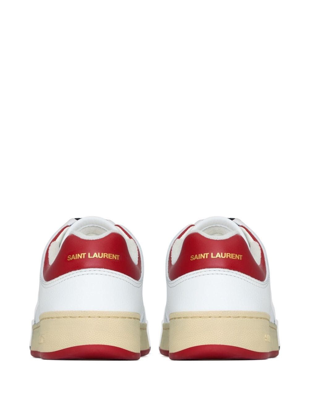 Saint Laurent Paris SL/61 lace-up sneakers in perforated leather white and red Size US 9 / IT 39 - 3 Thumbnail