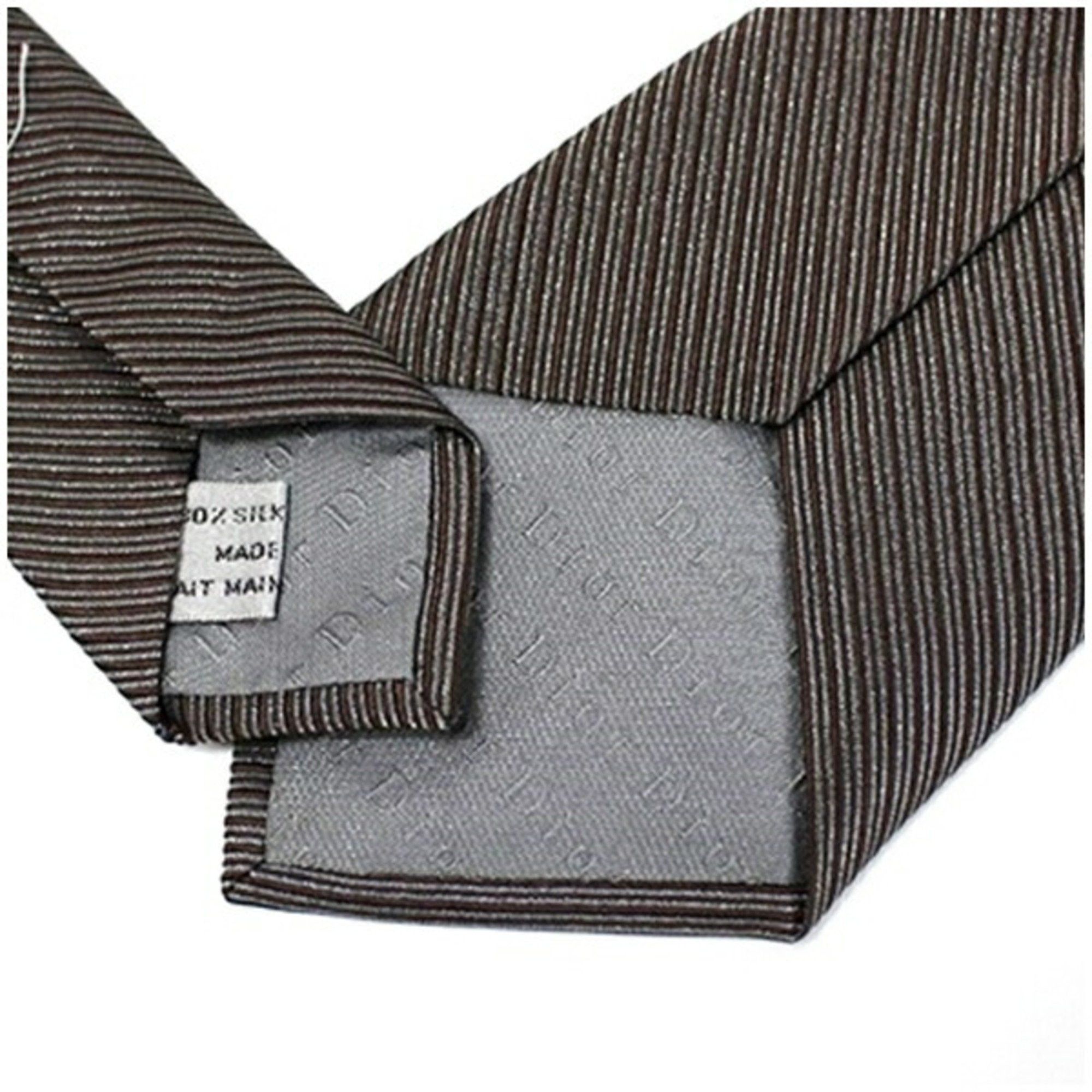 Dior Christian Dior Silk Nylon Tie Striped Men's Size ONE SIZE - 6 Thumbnail