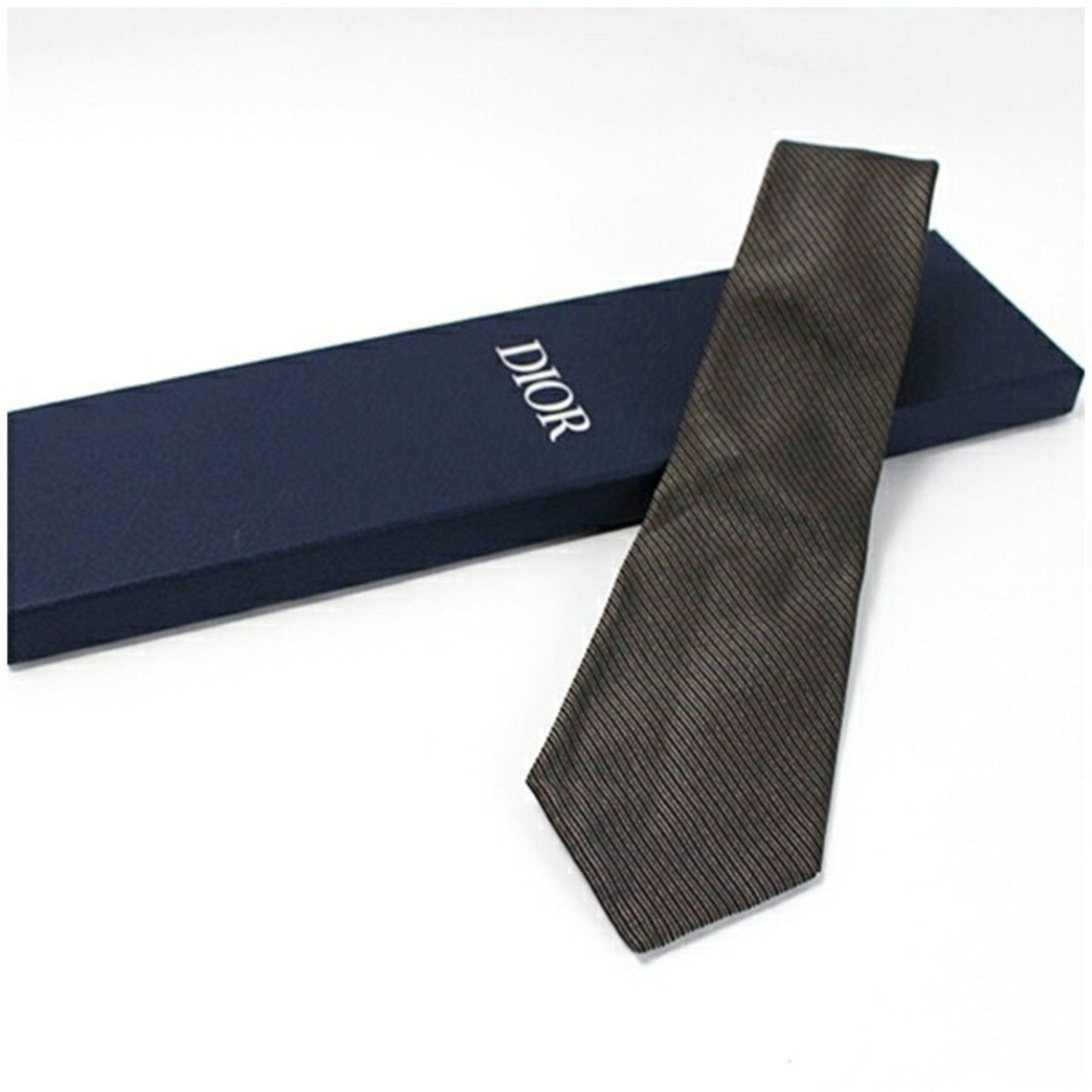 Dior Christian Dior Silk Nylon Tie Striped Men's Size ONE SIZE - 2 Thumbnail