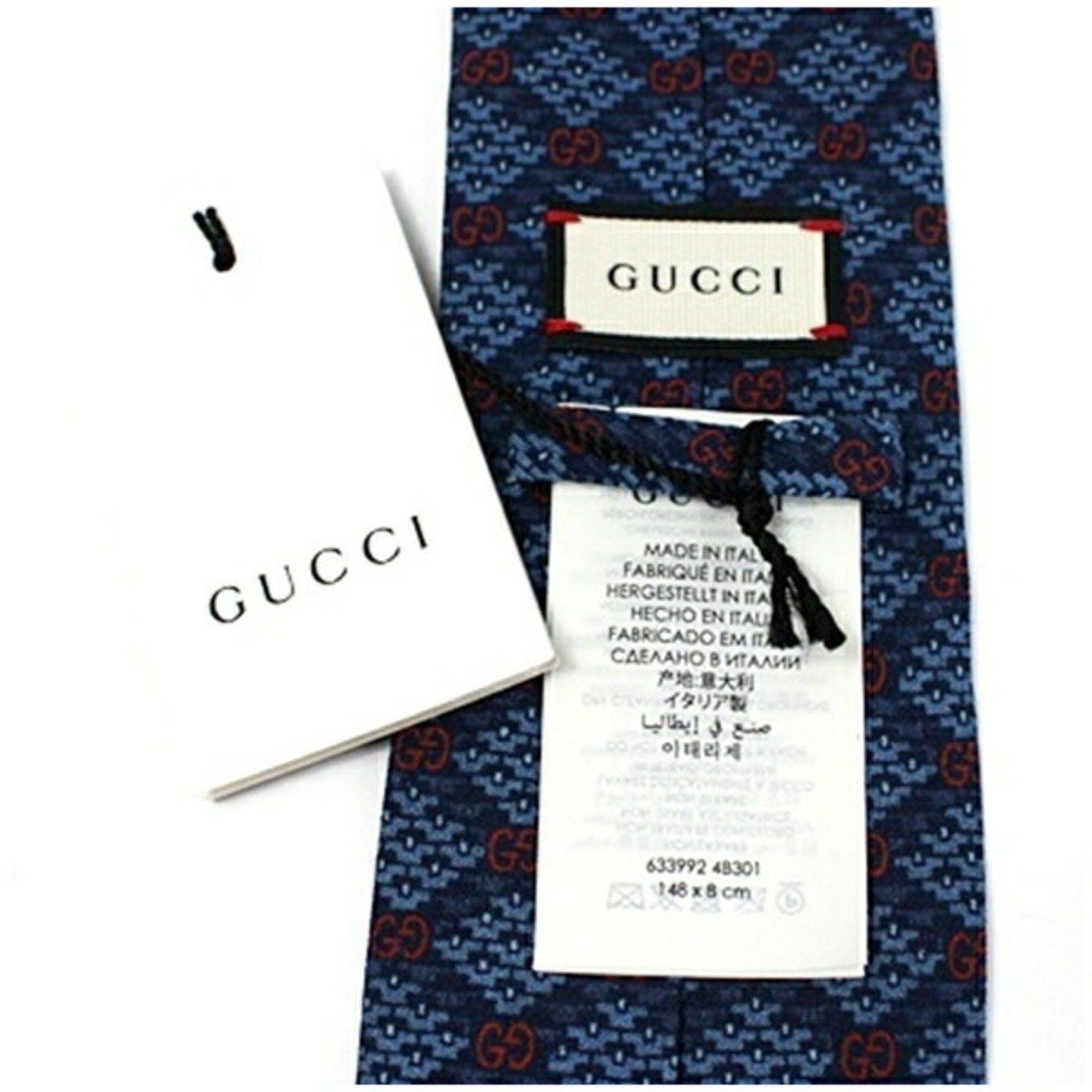 Gucci Gucci Rayon Necktie, Unused, GG Pattern, GUCCI 633992, Men's, Slim Fit Size ONE SIZE - 5 Thumbnail