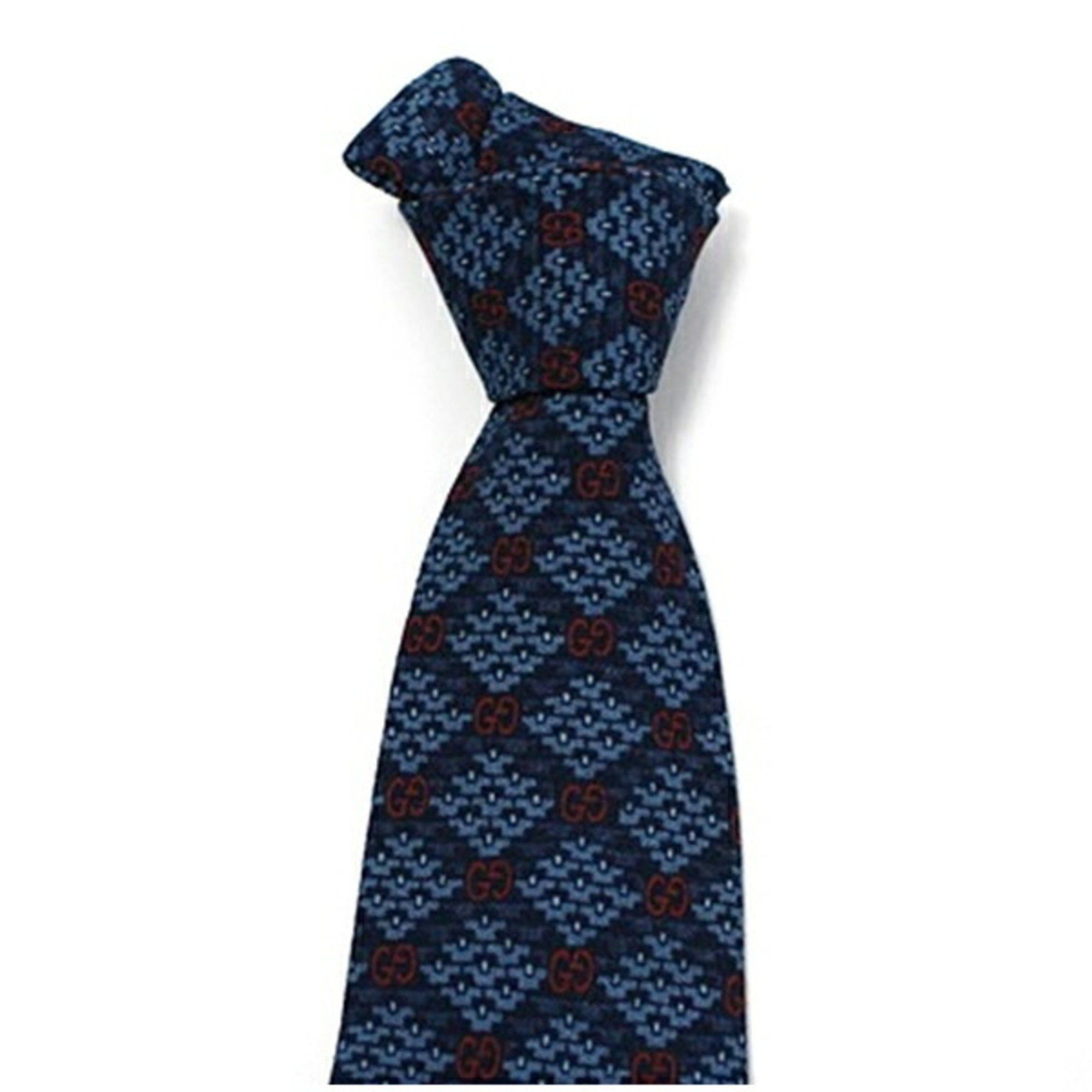 Gucci Gucci Rayon Necktie, Unused, GG Pattern, GUCCI 633992, Men's, Slim Fit Size ONE SIZE - 7 Thumbnail