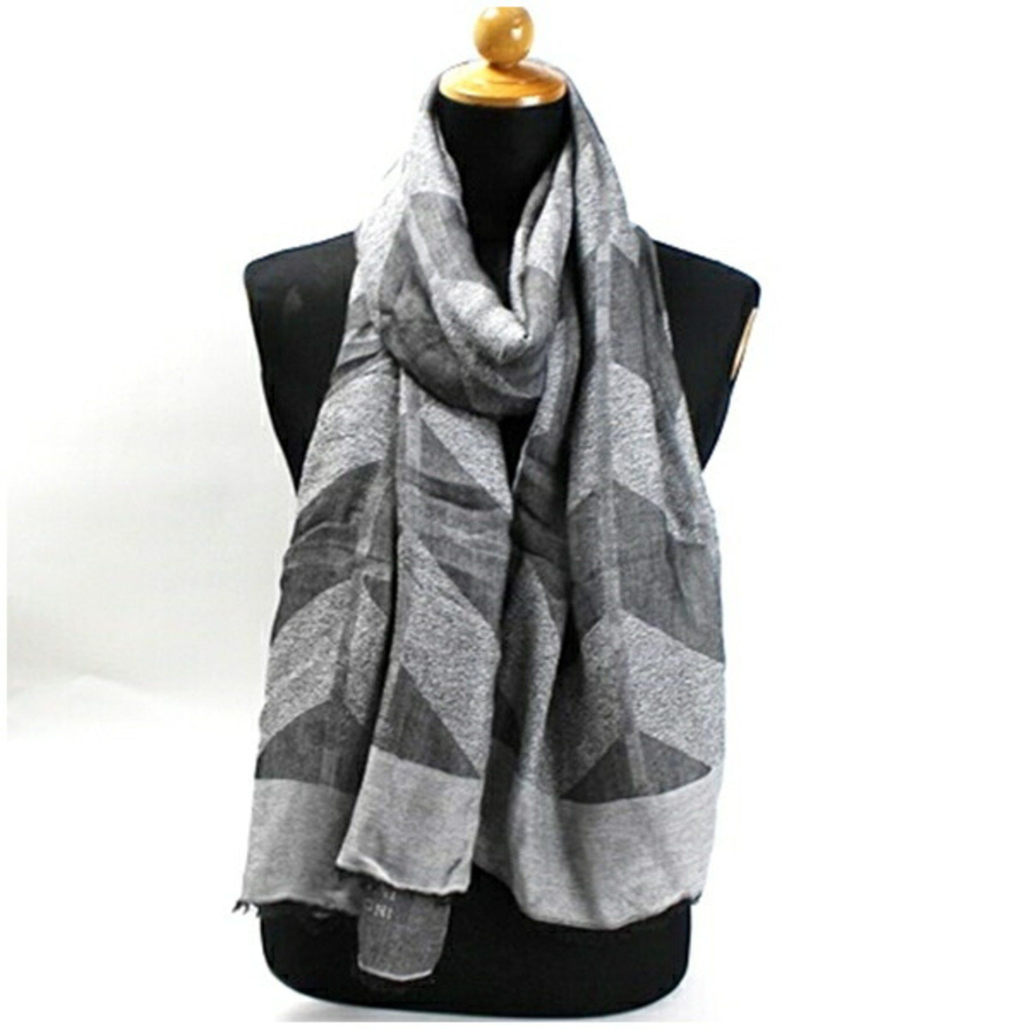 Armani Armani Collezioni Viscose Modal Scarf Grey ARMANI COLLEZIONI Women's Size ONE SIZE - 2 Thumbnail