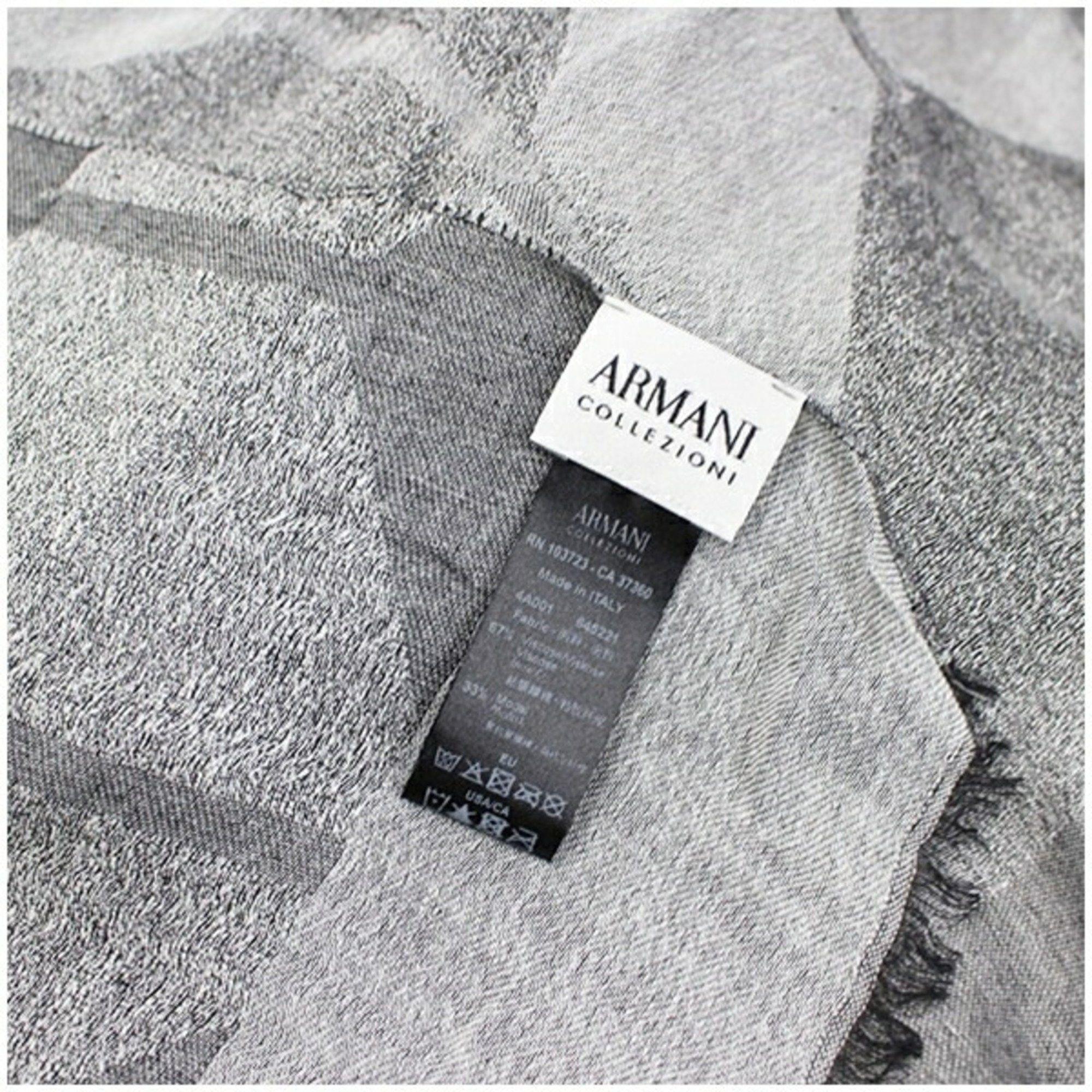 Armani Armani Collezioni Viscose Modal Scarf Grey ARMANI COLLEZIONI Women's Size ONE SIZE - 4 Thumbnail