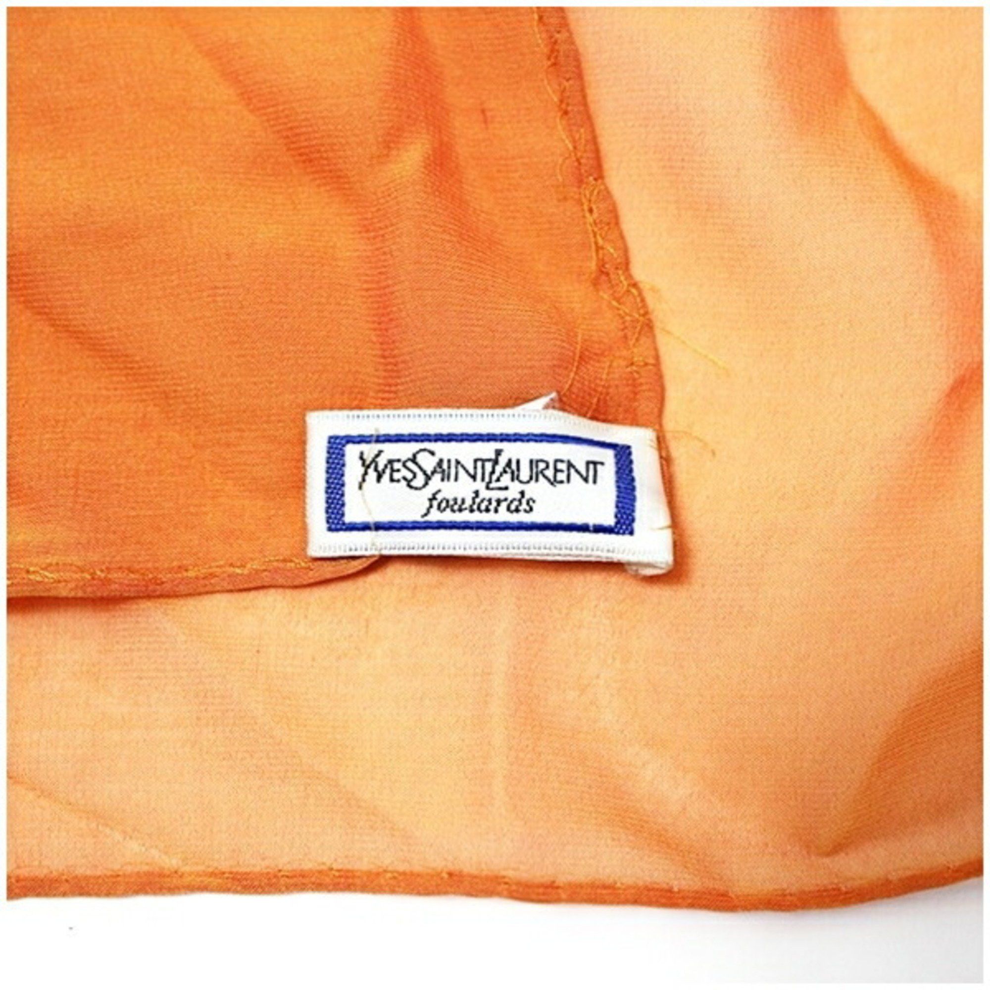 Yves Saint Laurent Yves Saint Laurent Silk Large Scarf Muffler Orange x Red YVES SAINT LAURENT Women's Size ONE SIZE - 7 Thumbnail