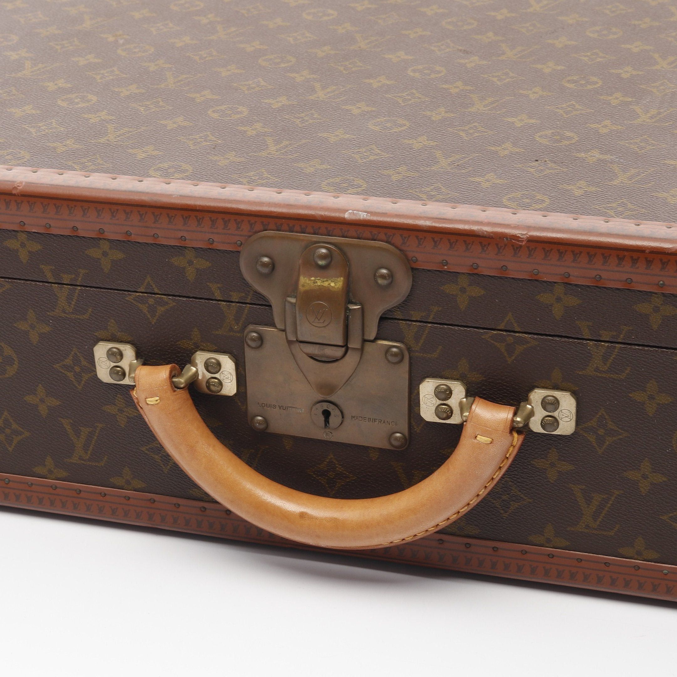 Louis Vuitton Louis Vuitton Bisten 70 Monogram Trunk Suitcase Leather Brown Size ONE SIZE - 8 Thumbnail