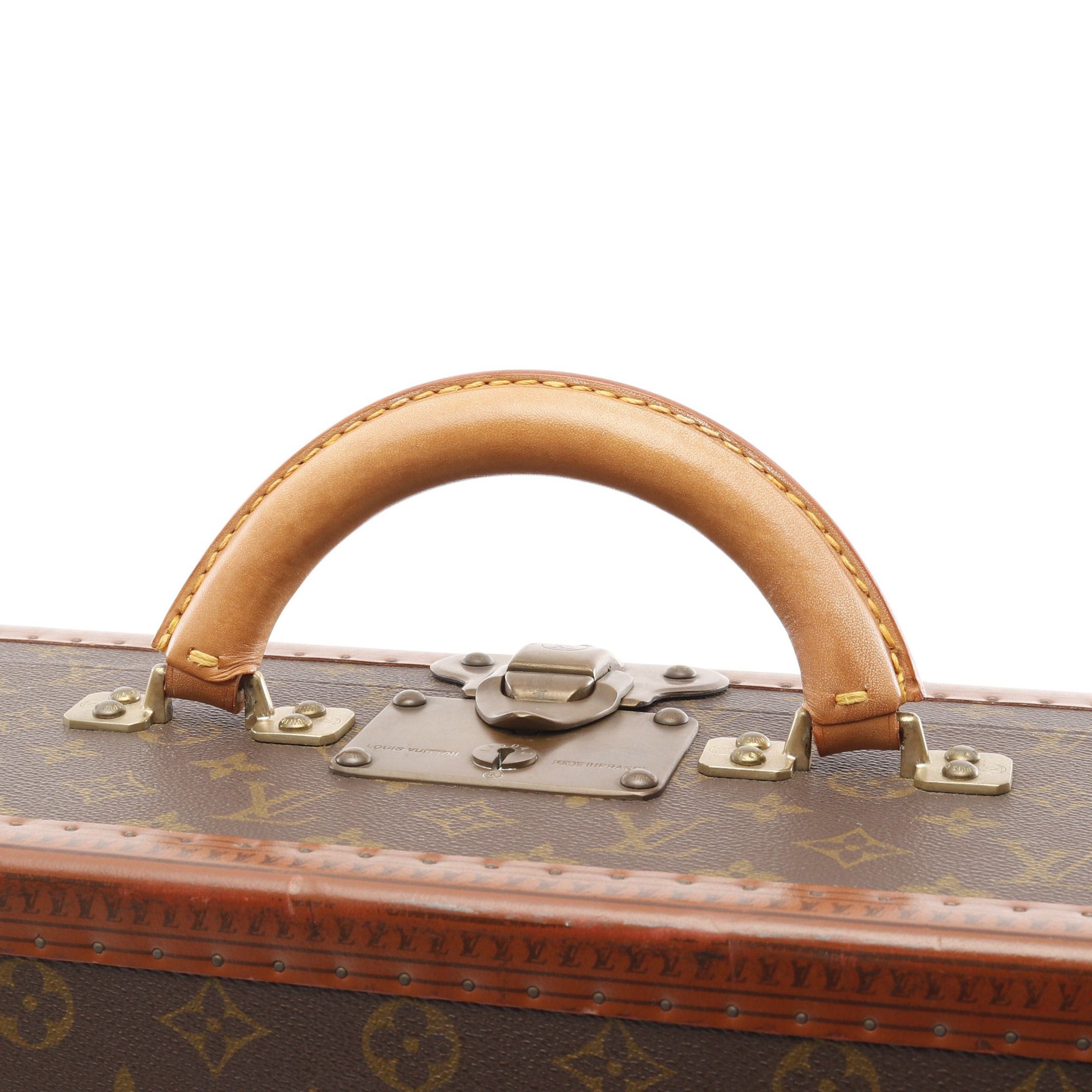 Louis Vuitton Bisten 70 Monogram Trunk Suitcase Leather Brown