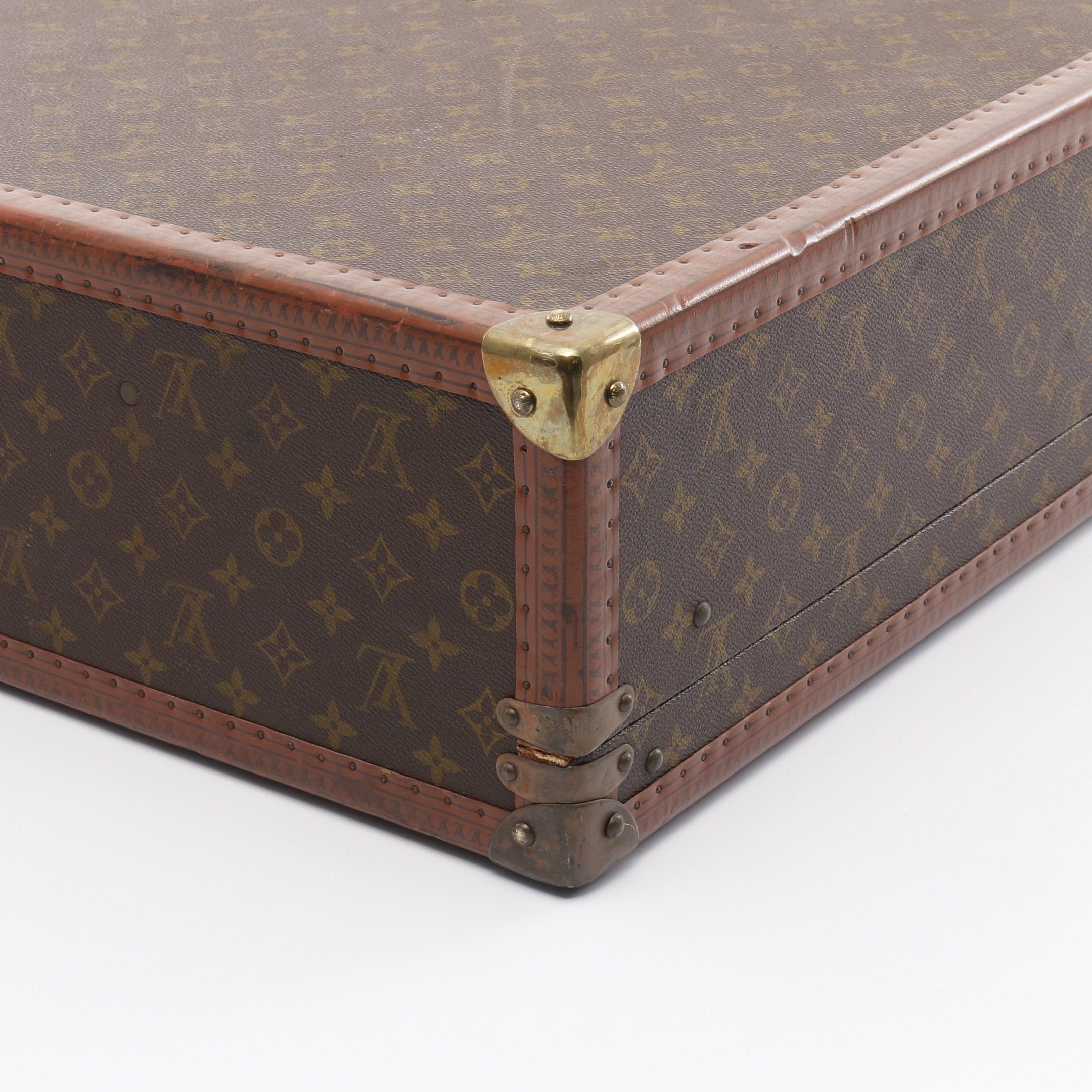 Louis Vuitton Louis Vuitton Bisten 70 Monogram Trunk Suitcase Leather Brown Size ONE SIZE - 7 Thumbnail
