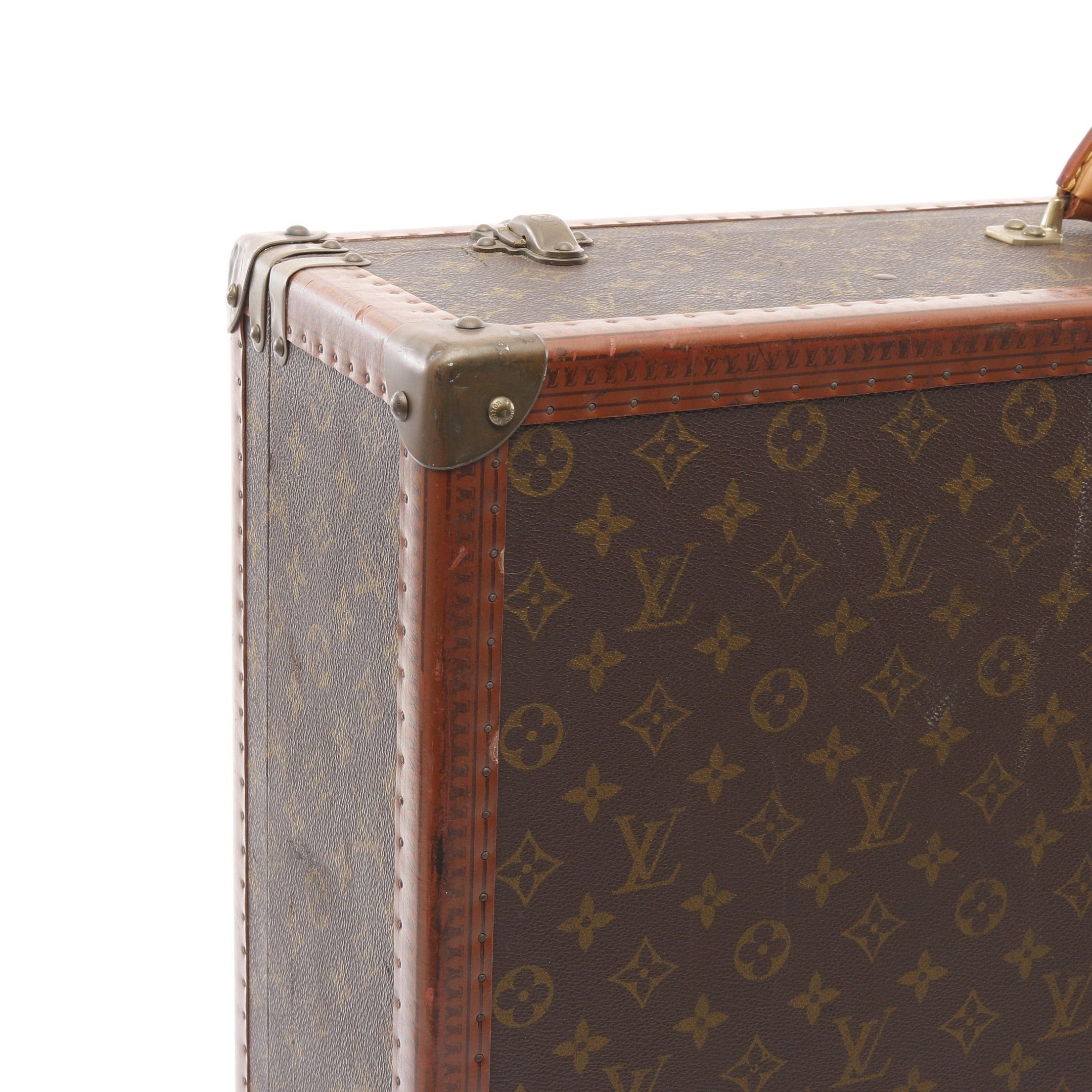 Louis Vuitton Louis Vuitton Bisten 70 Monogram Trunk Suitcase Leather Brown Size ONE SIZE - 10 Thumbnail