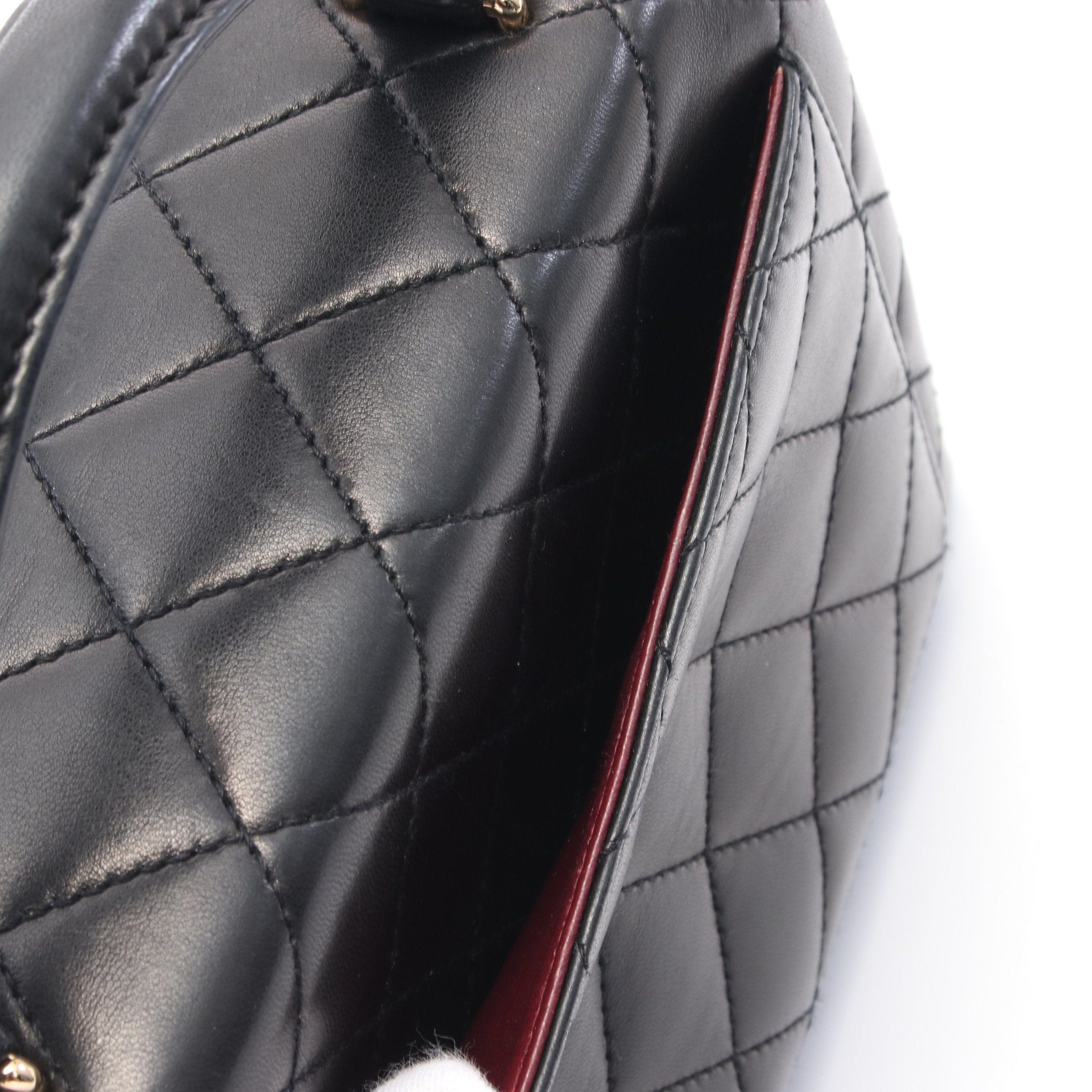 Chanel Chanel Matelasse Handbag Lambskin Black Gold Hardware Size ONE SIZE - 6 Thumbnail