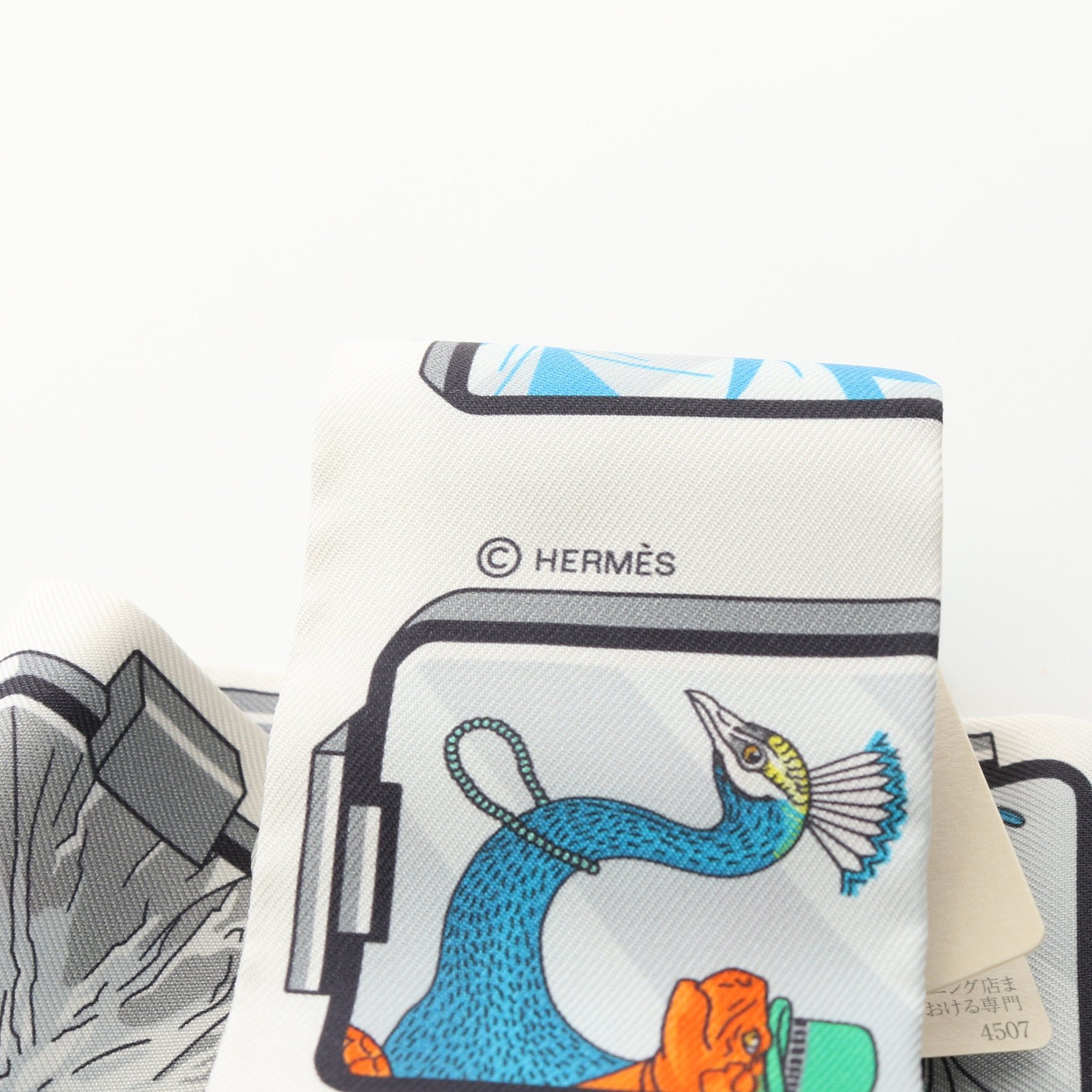 Hermes Hermes Twilly Hermes Story Scarf Silk White Multicolor Size ONE SIZE - 2 Thumbnail