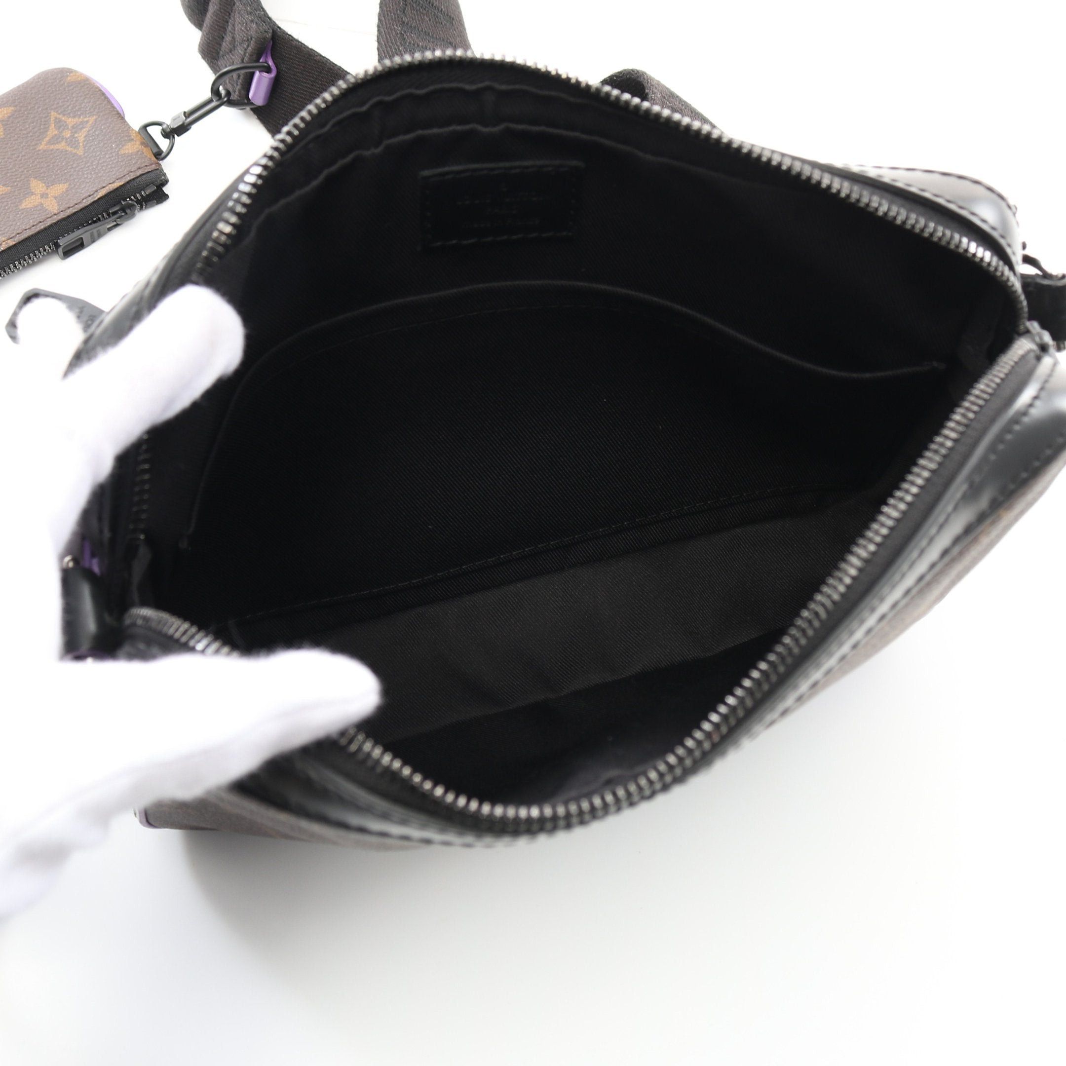 Louis Vuitton Louis Vuitton Trio Messenger Monogram Macassar Shoulder Bag Leather Brown Black Purple Size ONE SIZE - 3 Thumbnail