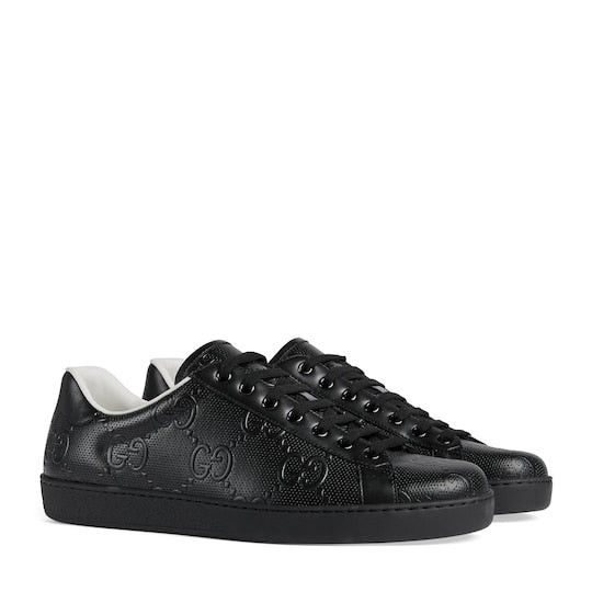 Gucci Gucci Ace GG Embossed Leather Sneakers SIZE 12 Size ONE SIZE - 2 Thumbnail