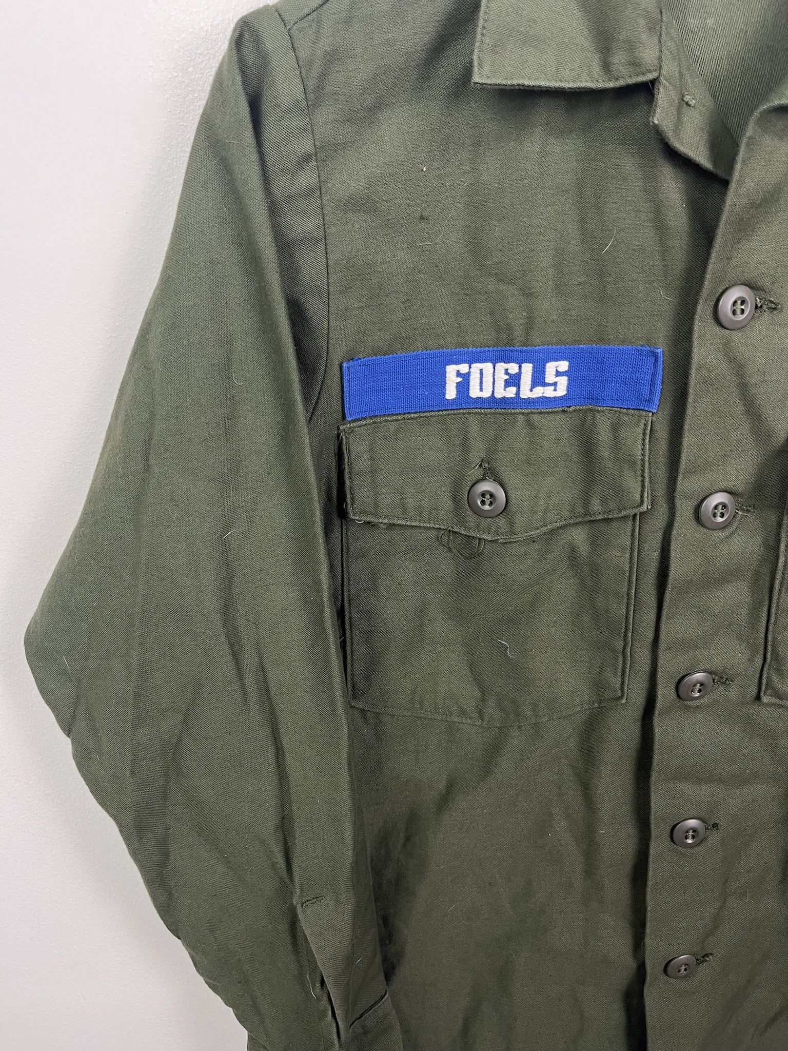 Vintage vintage Sateen Military Olive Green Top Fatigue US Air Force Field Shirt Size S Size US S / EU 44-46 / 1 - 3 Thumbnail